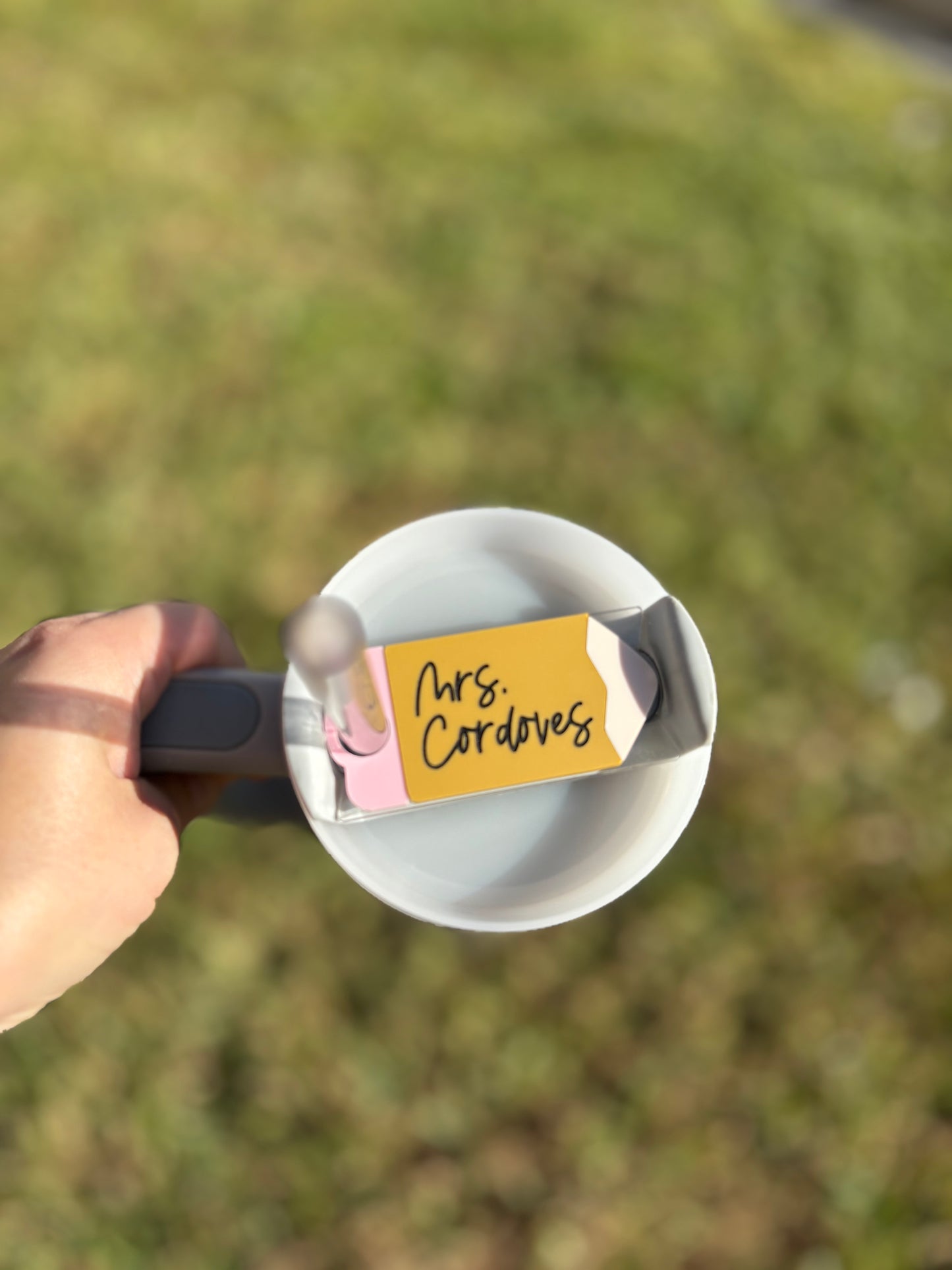 Pencil tumbler topper
