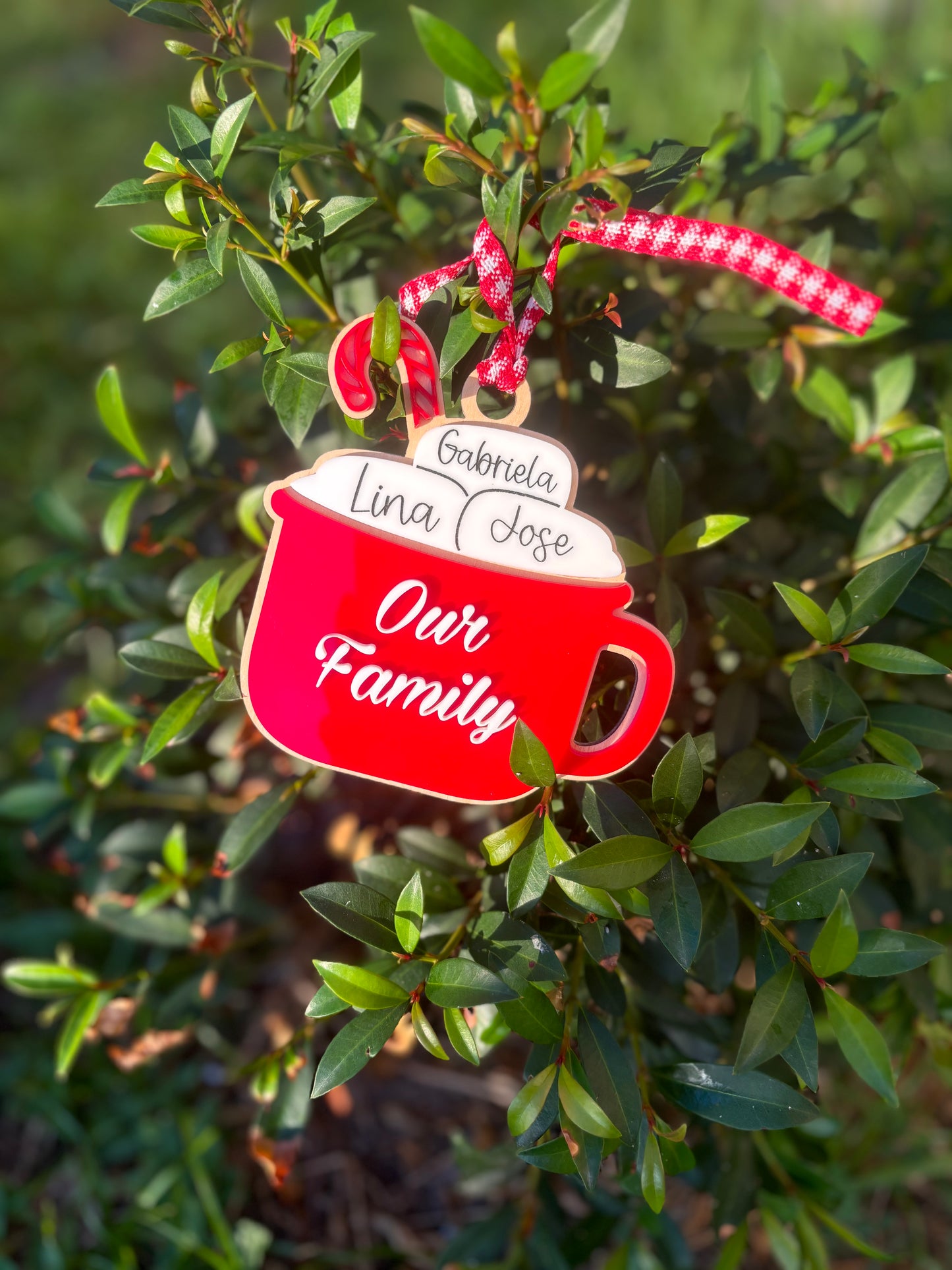 Hot chocolate family ornament