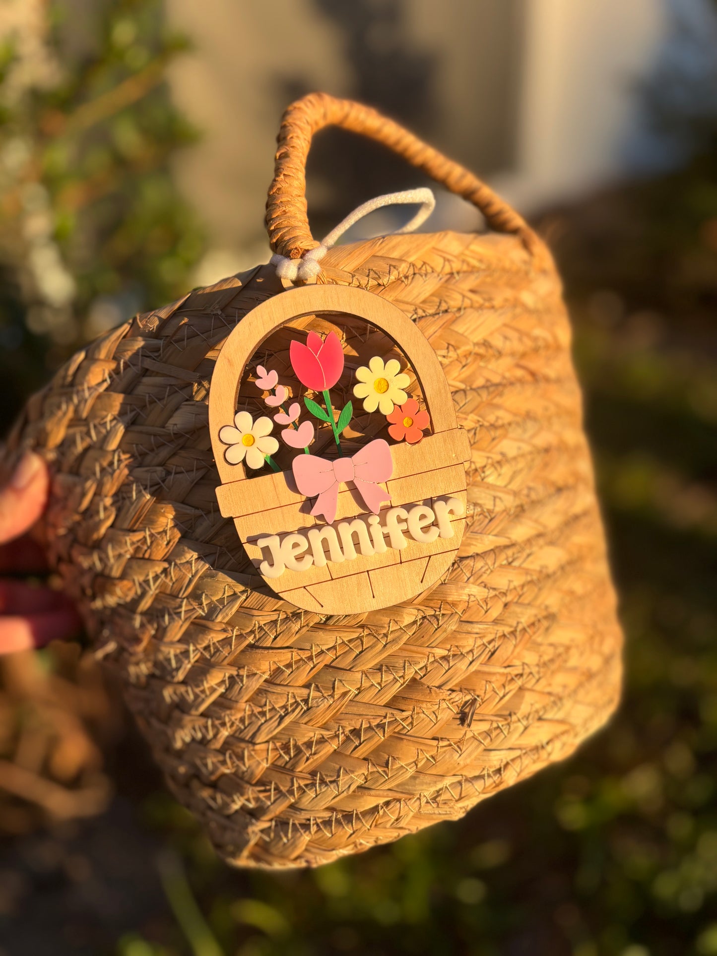 Floral basket Easter tag