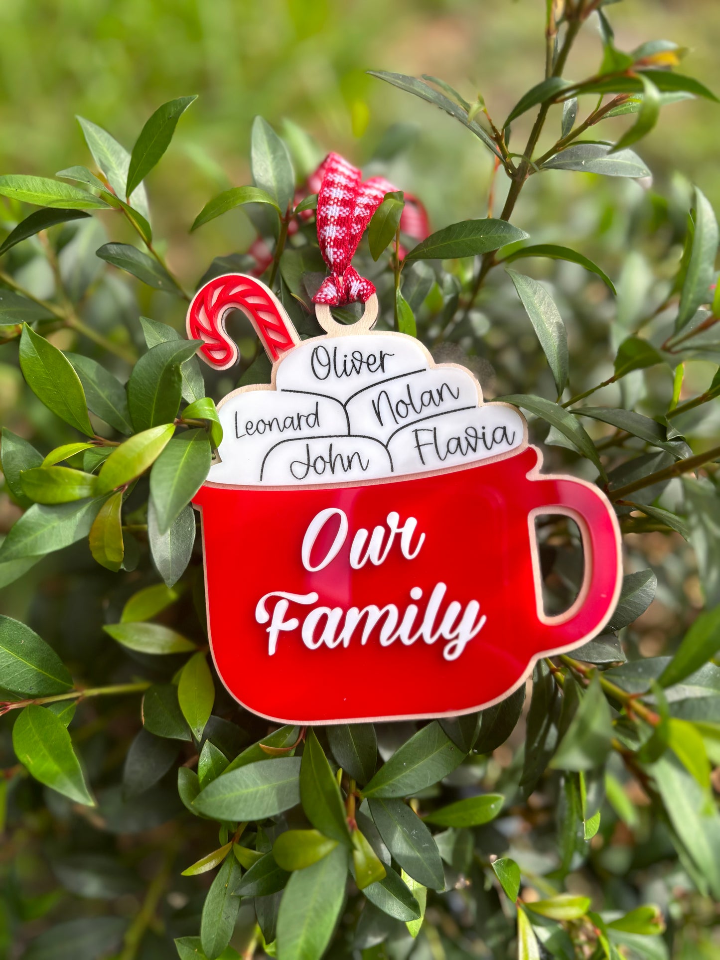 Hot chocolate family ornament