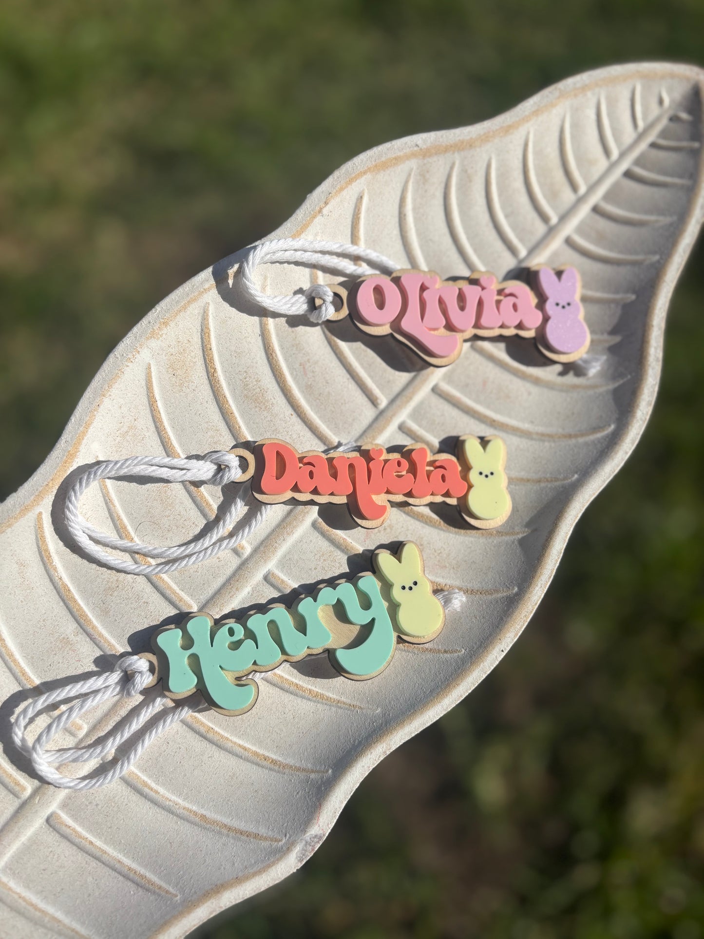 Retro easter name tag