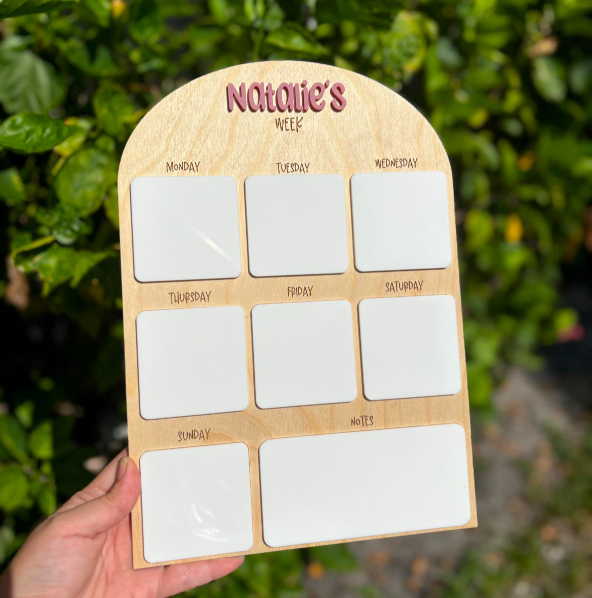 Personalized Weekly Dry Erase Wall Planner | Customizable Color Options | Weekly planner