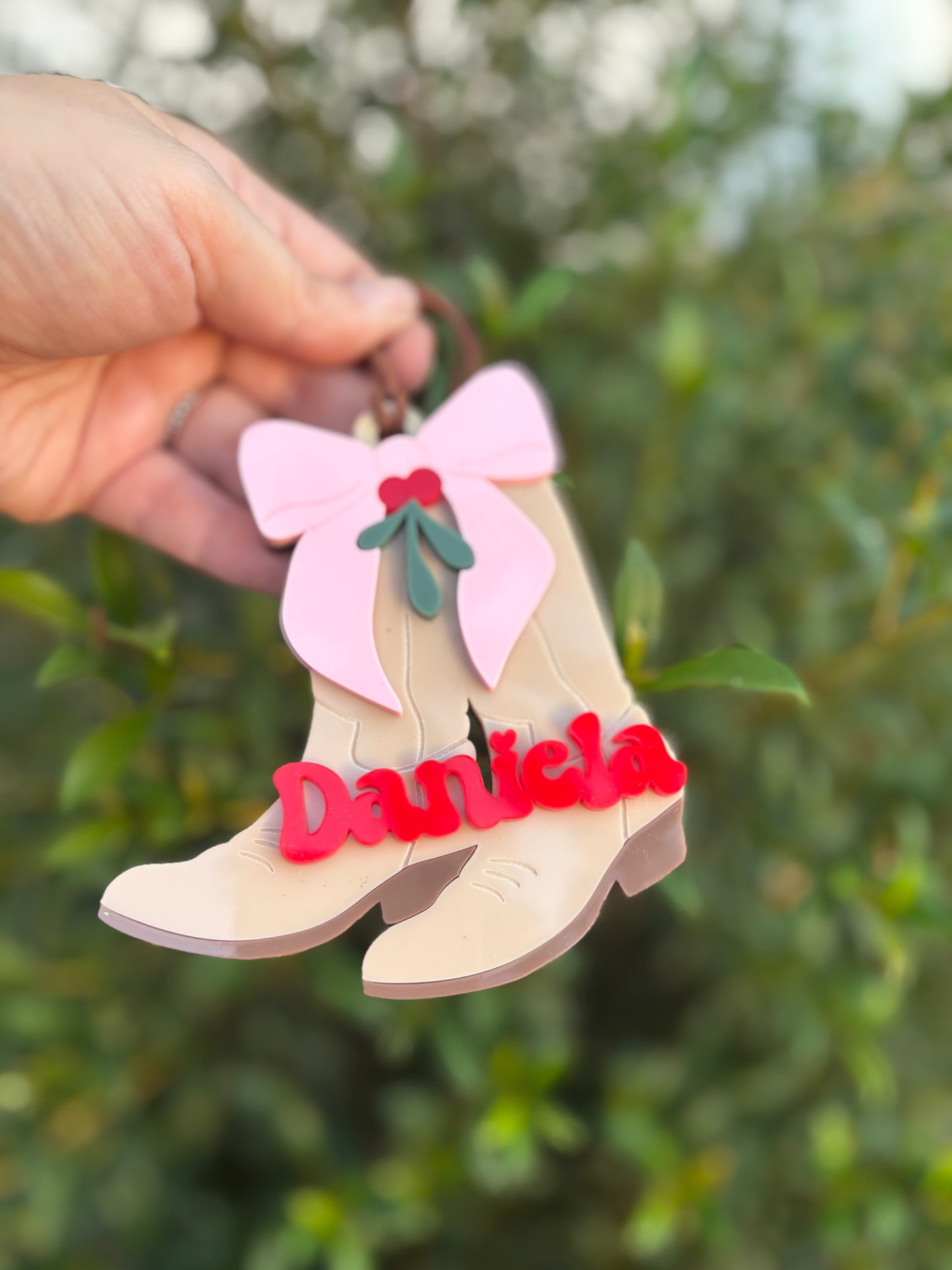 Cowgirl boots Christmas ornament