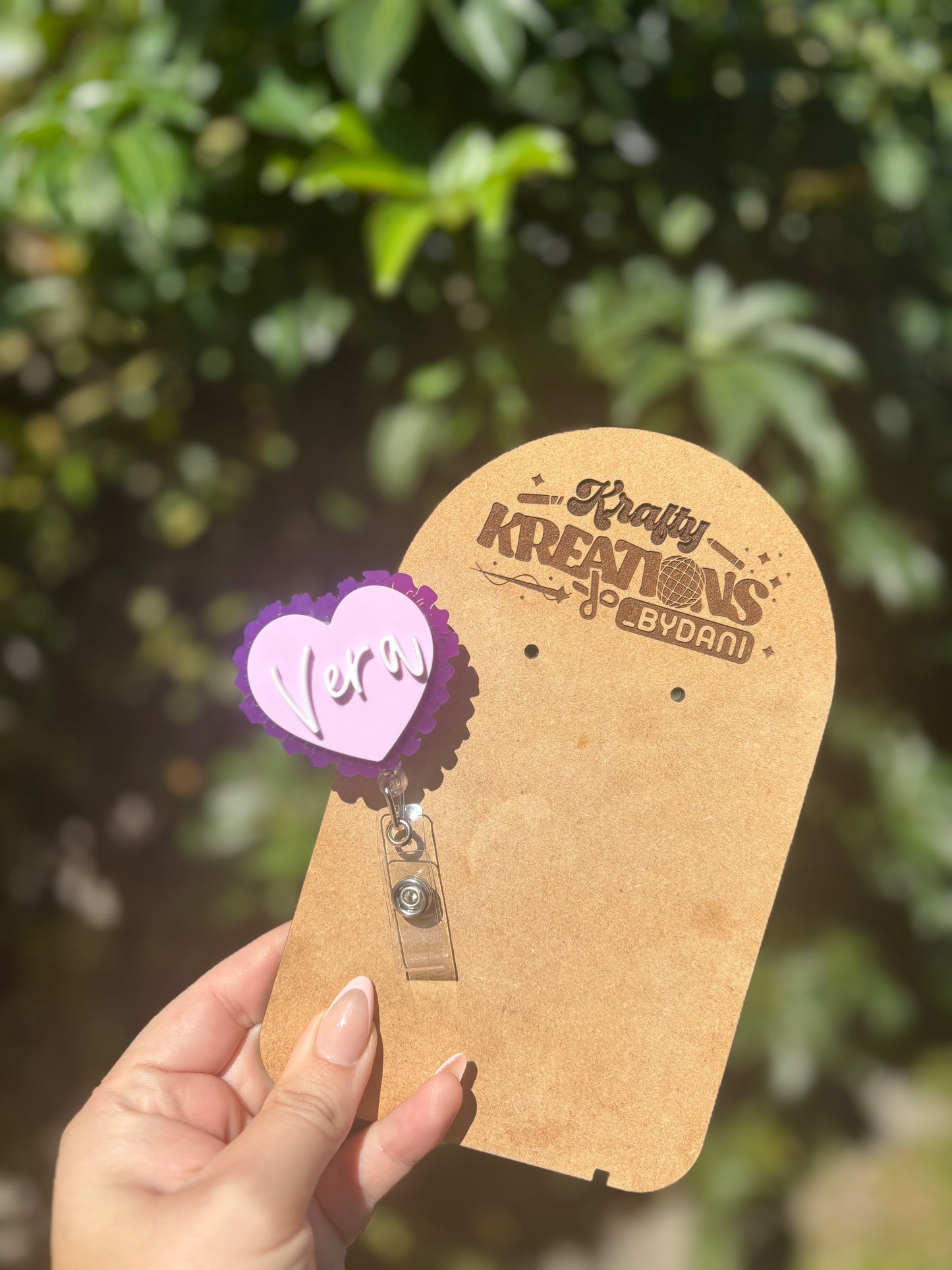 Personalized ruffle heart badge