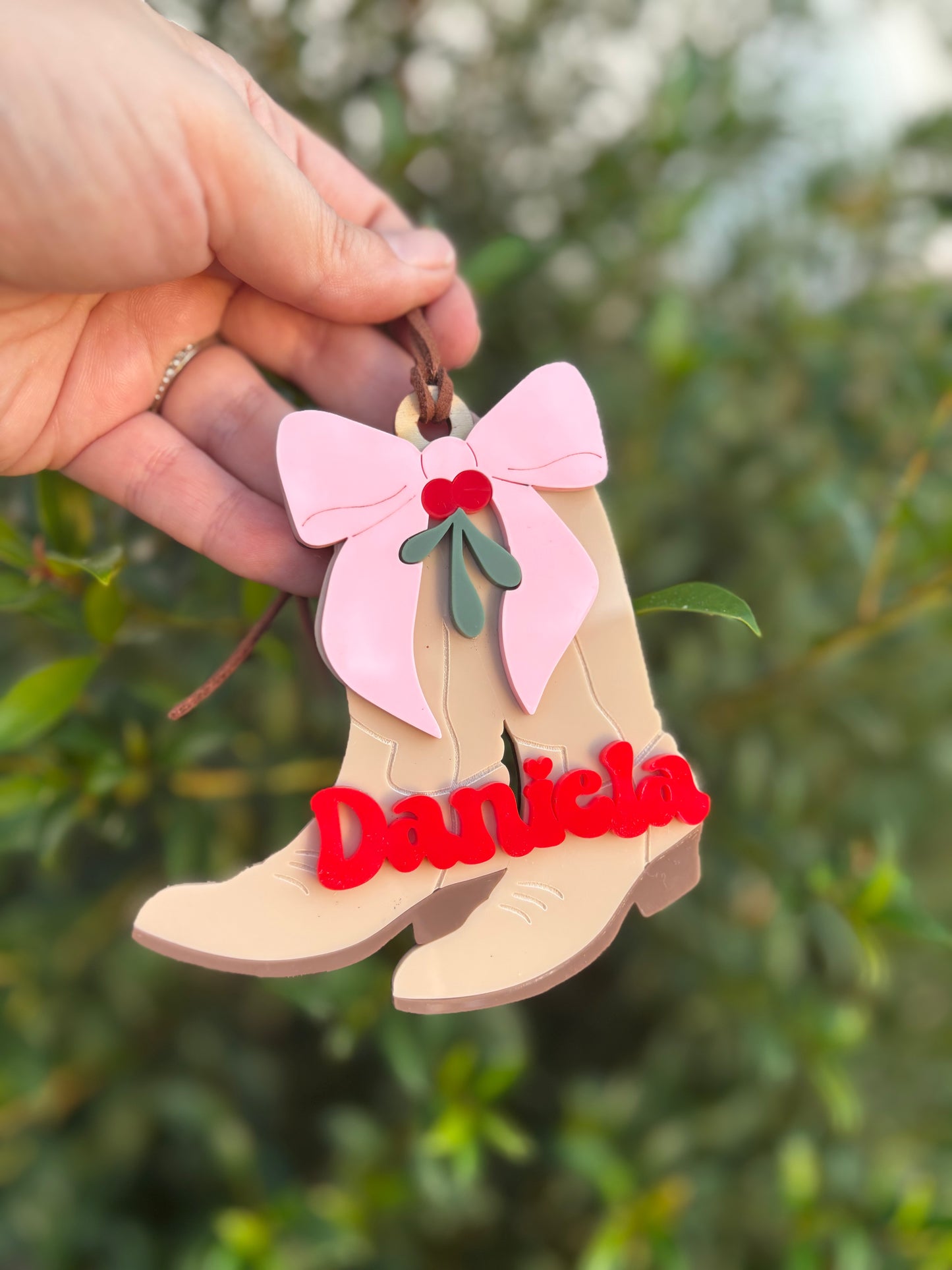 Cowgirl boots Christmas ornament