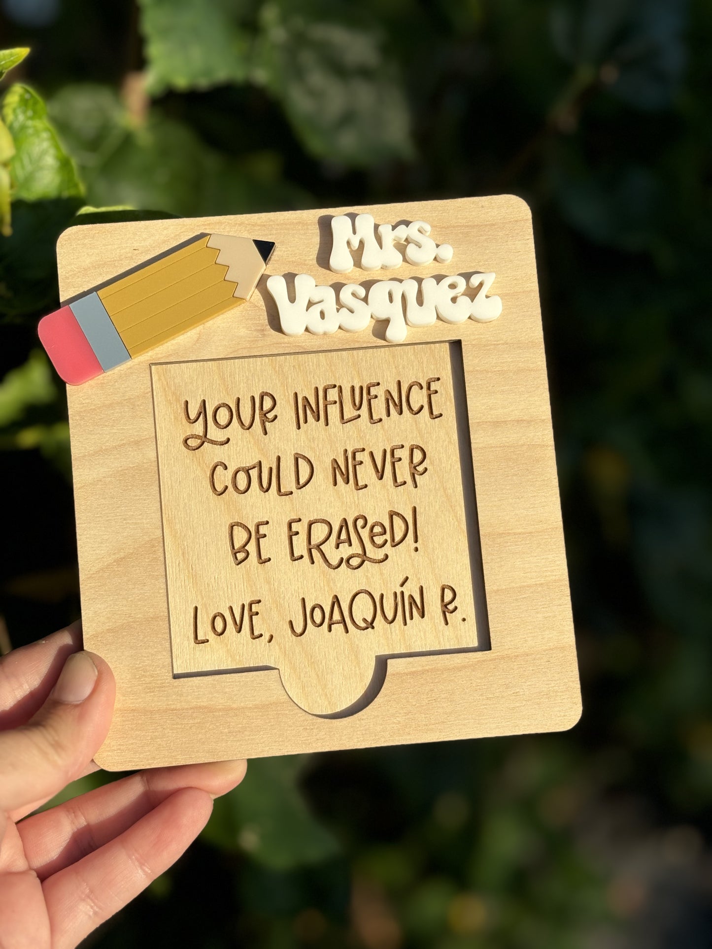 Personalized post it holder, teacher appreciation gift