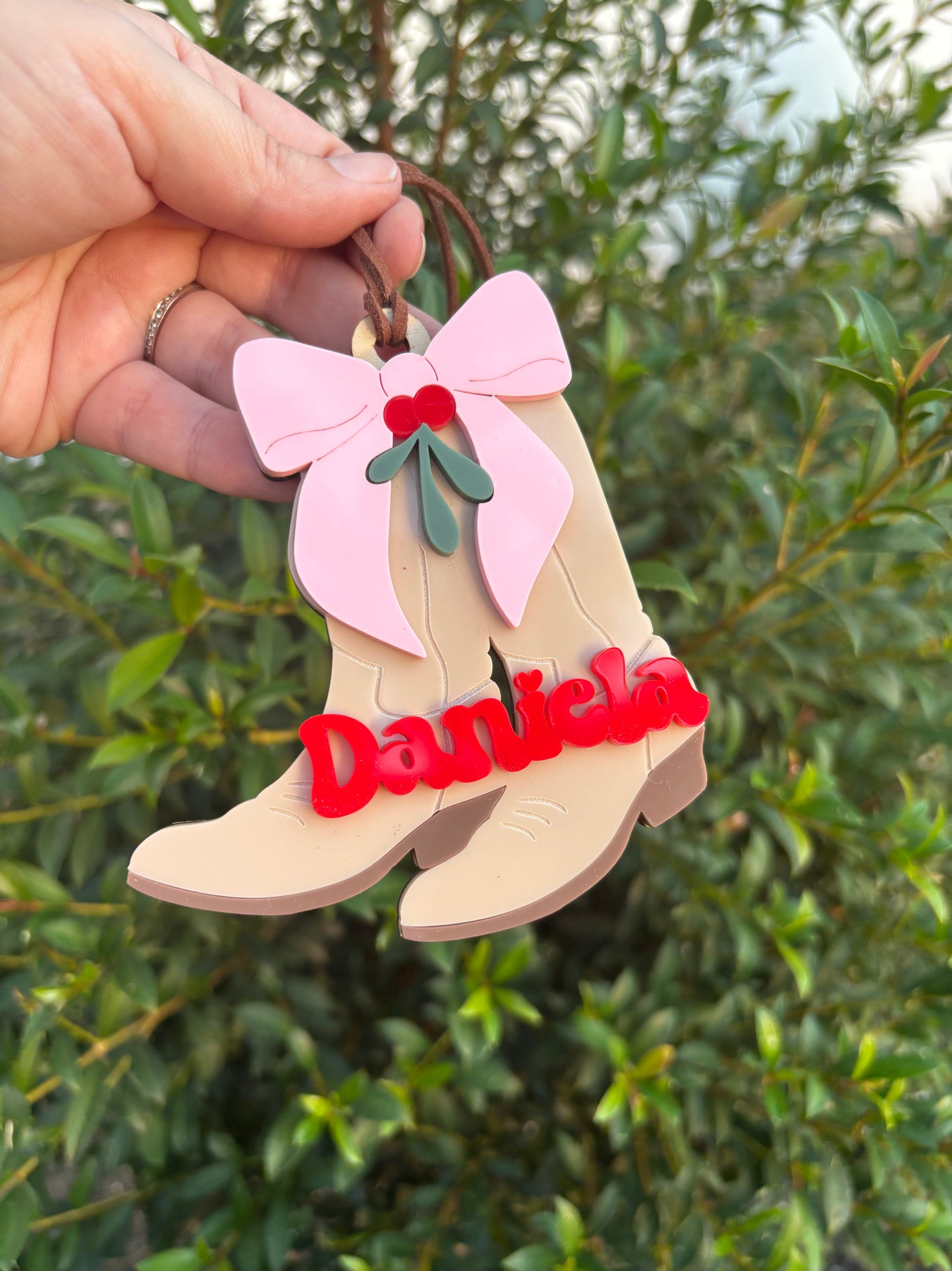 Cowgirl boots Christmas ornament