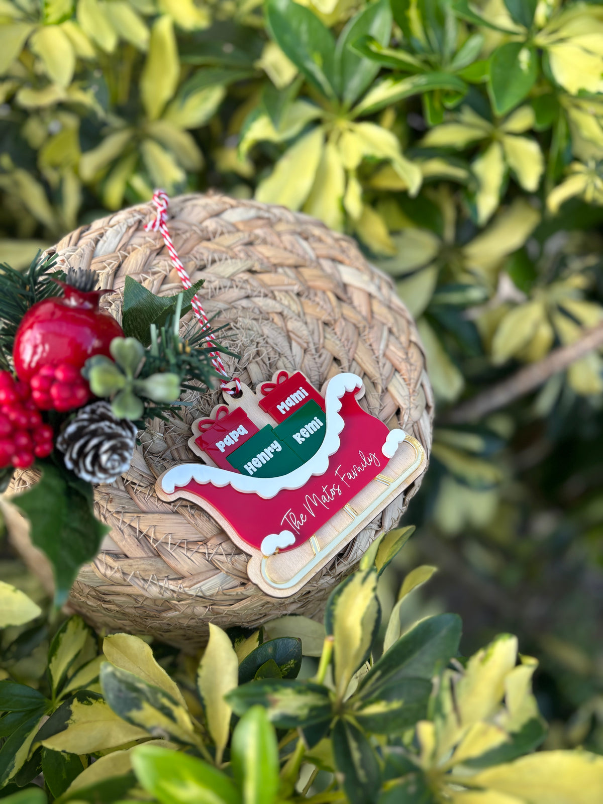 Family Sleigh ornament