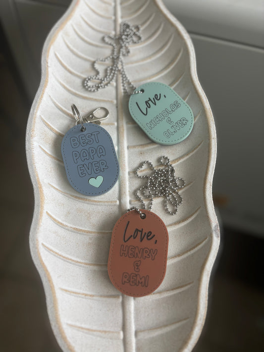 Personalize Acrylic Dad dog tag