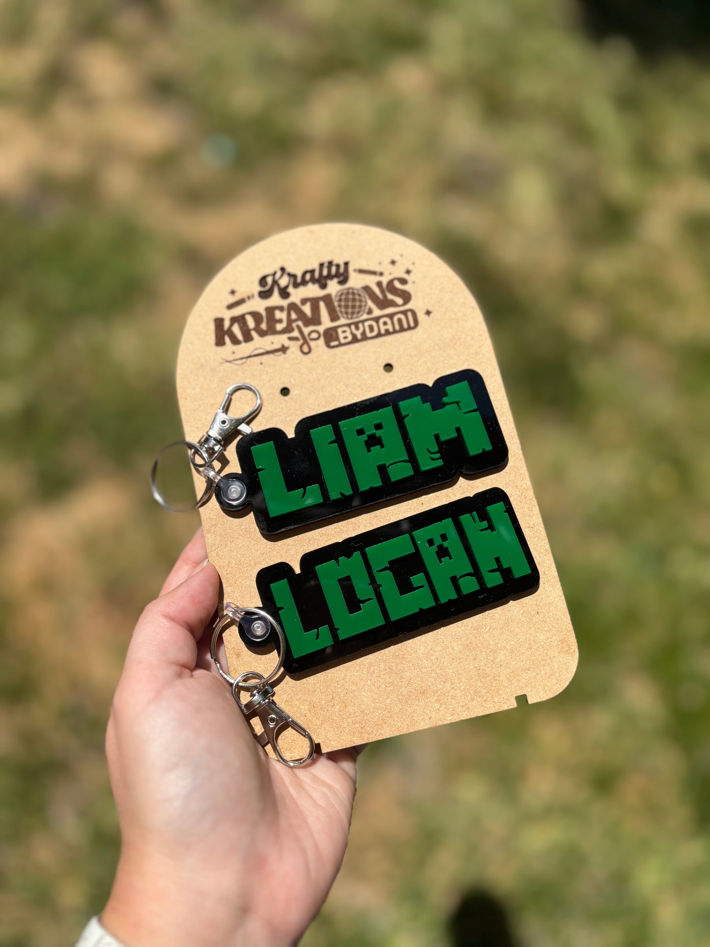 Gamer backpack tag, creeper keychain, boy backpack tag, boy name tag, 3D Key Chain, Acrylic Name Tag, Bag Tag, gamer Tag