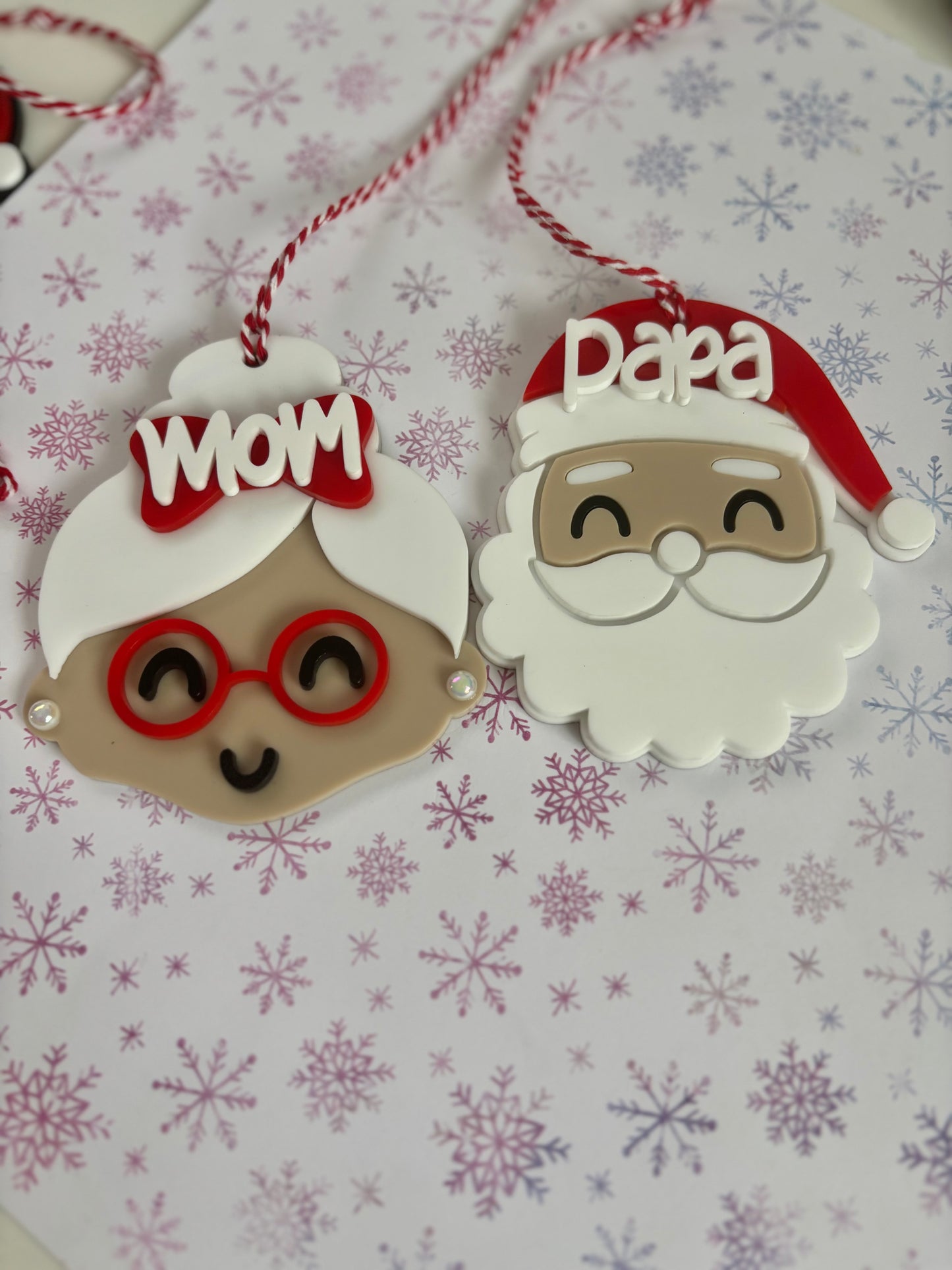 Mrs. Claus and Santa ornament