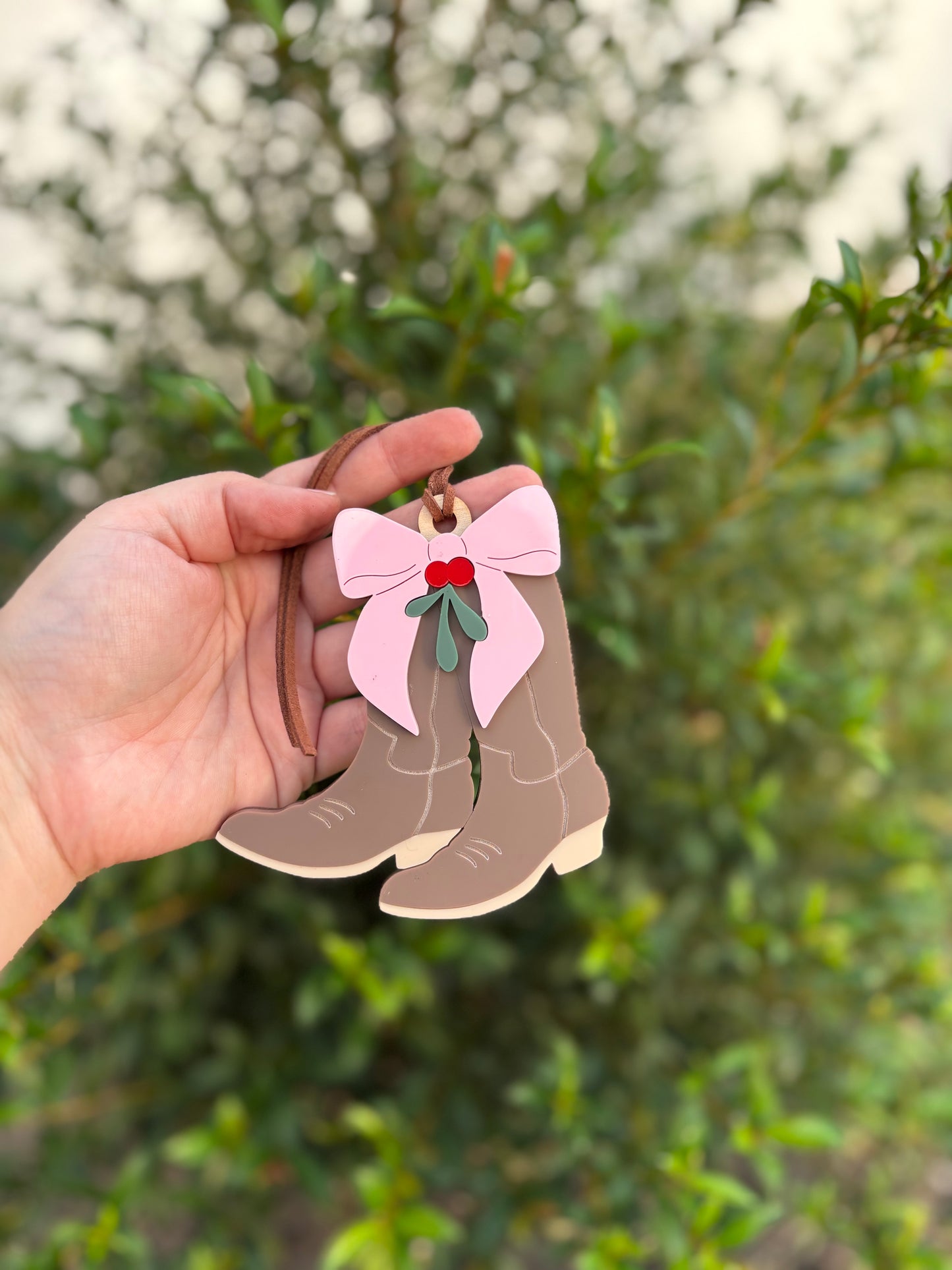 Cowgirl boots Christmas ornament