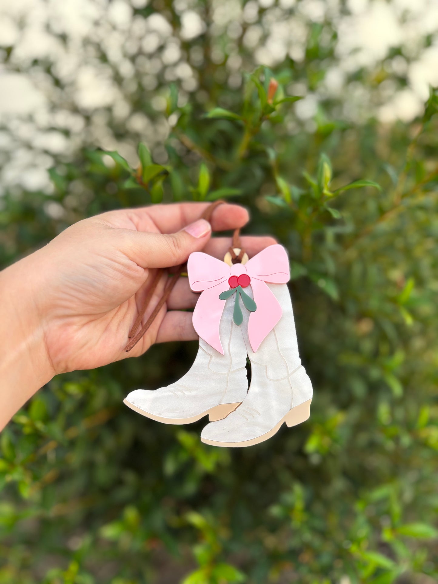 Cowgirl boots Christmas ornament