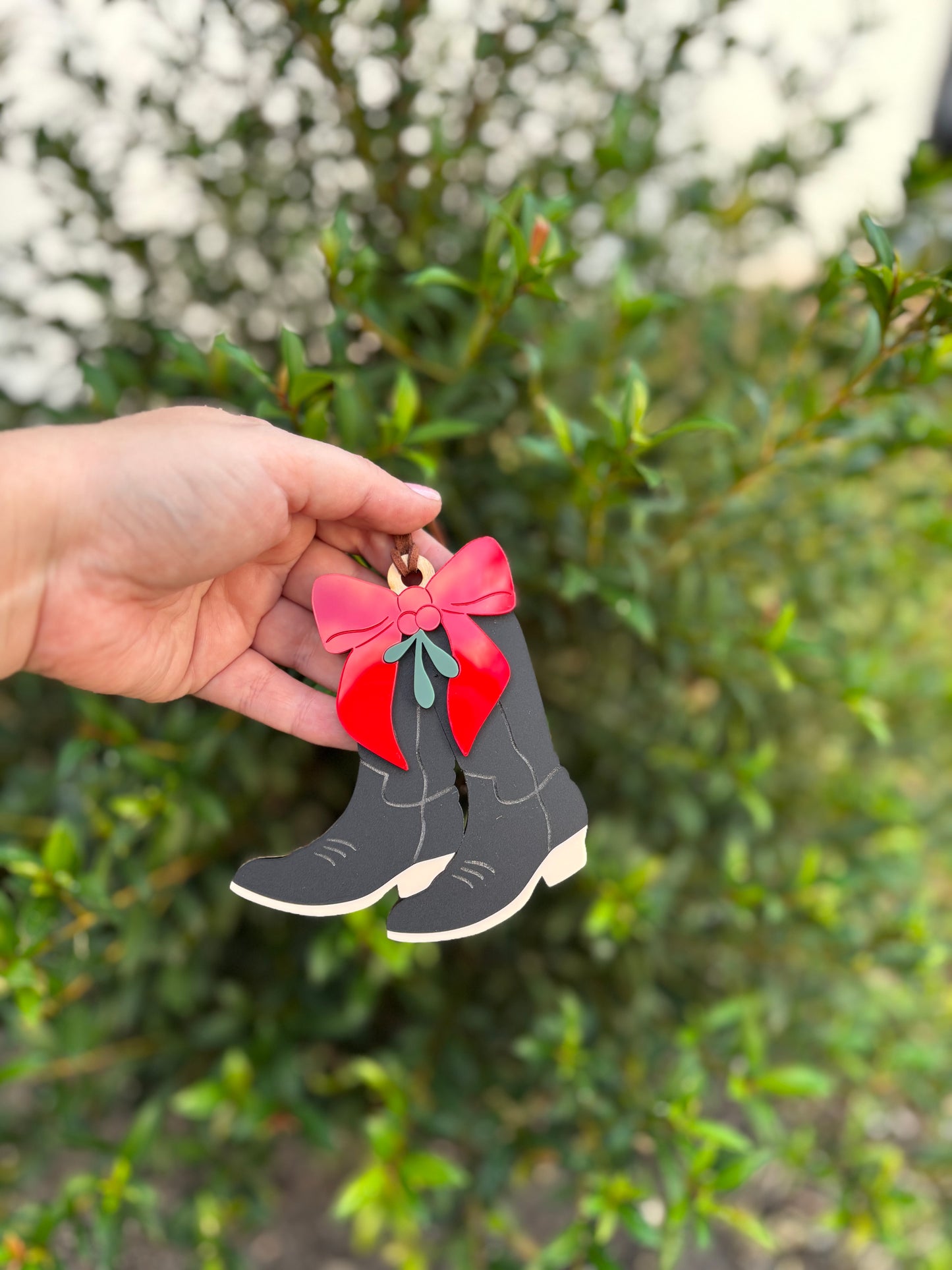 Cowgirl boots Christmas ornament