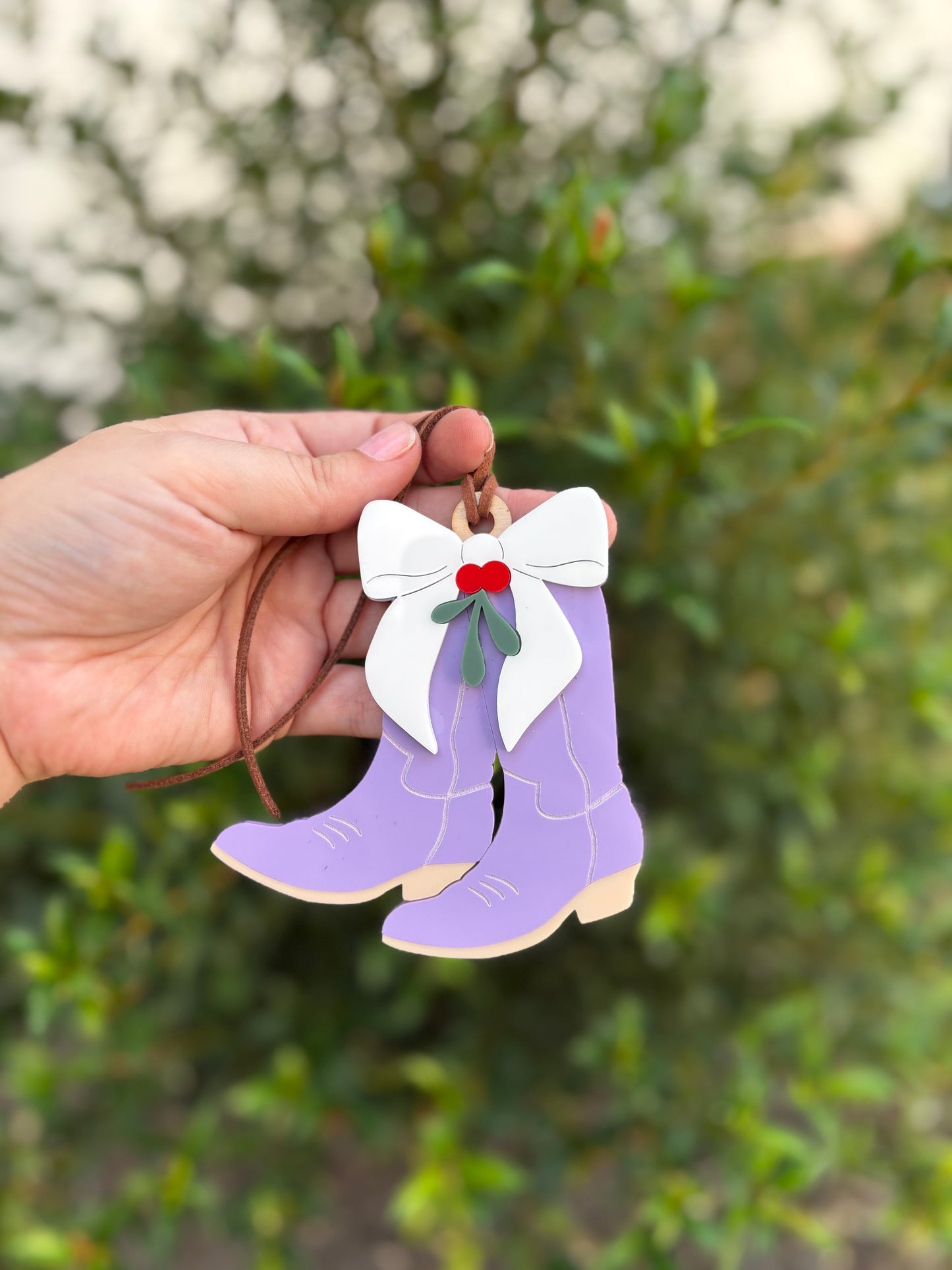 Cowgirl boots Christmas ornament