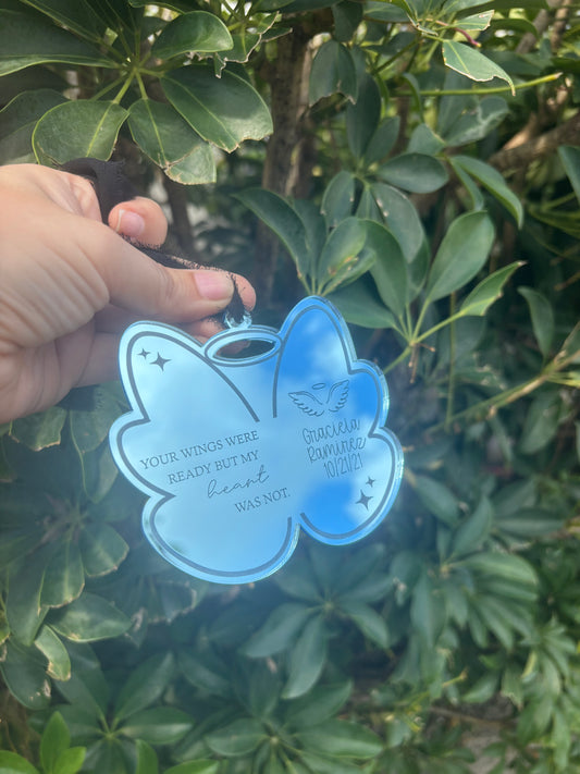 Angel wing memorial ornament