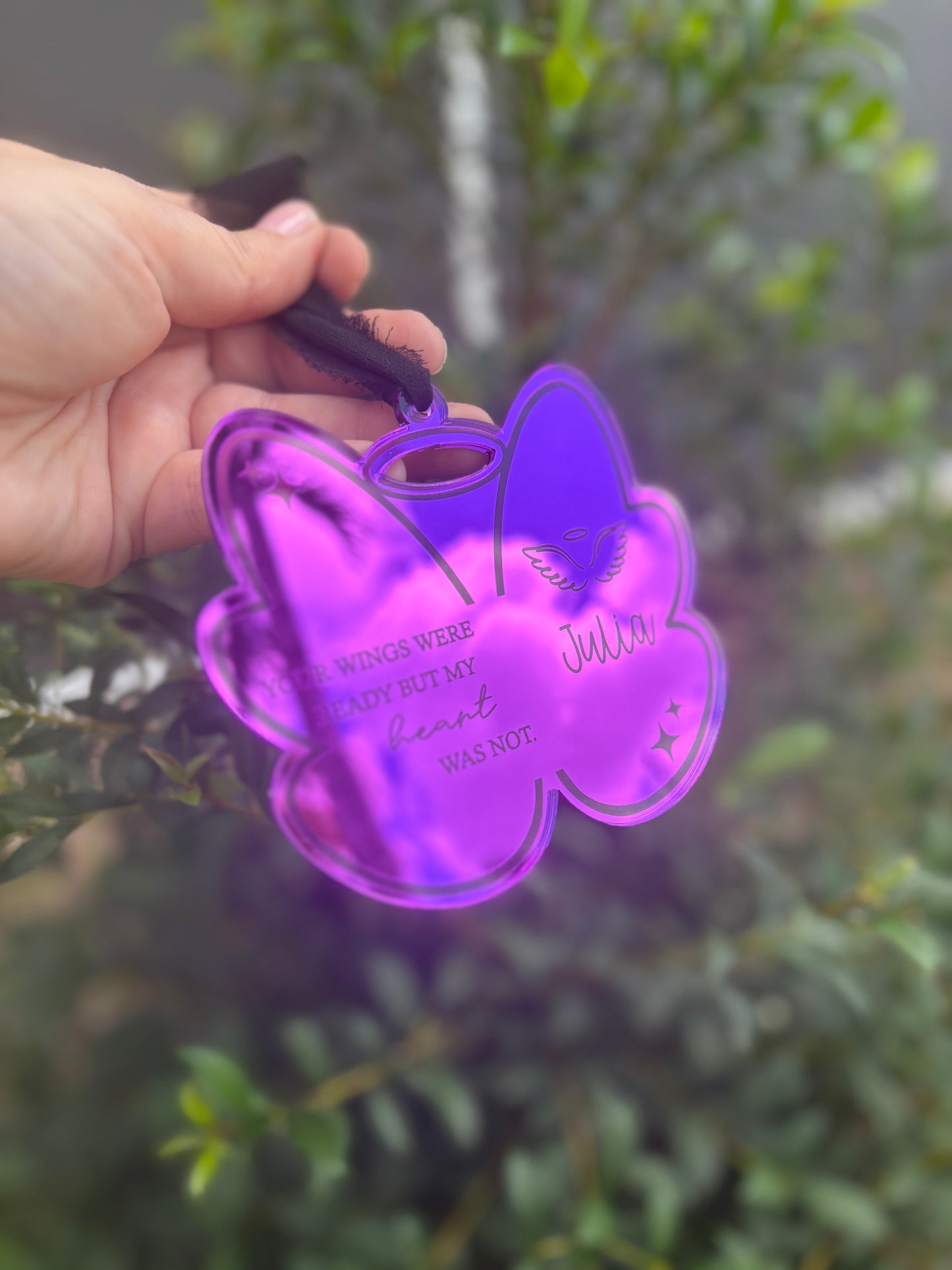 Angel wing memorial ornament