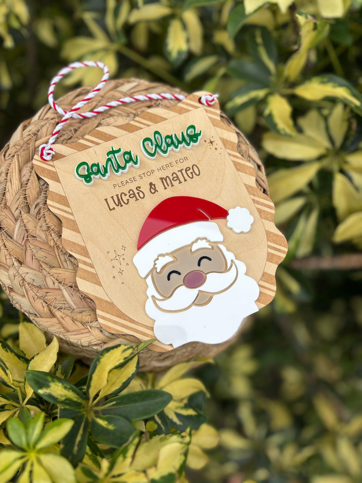 Santa stop here sign