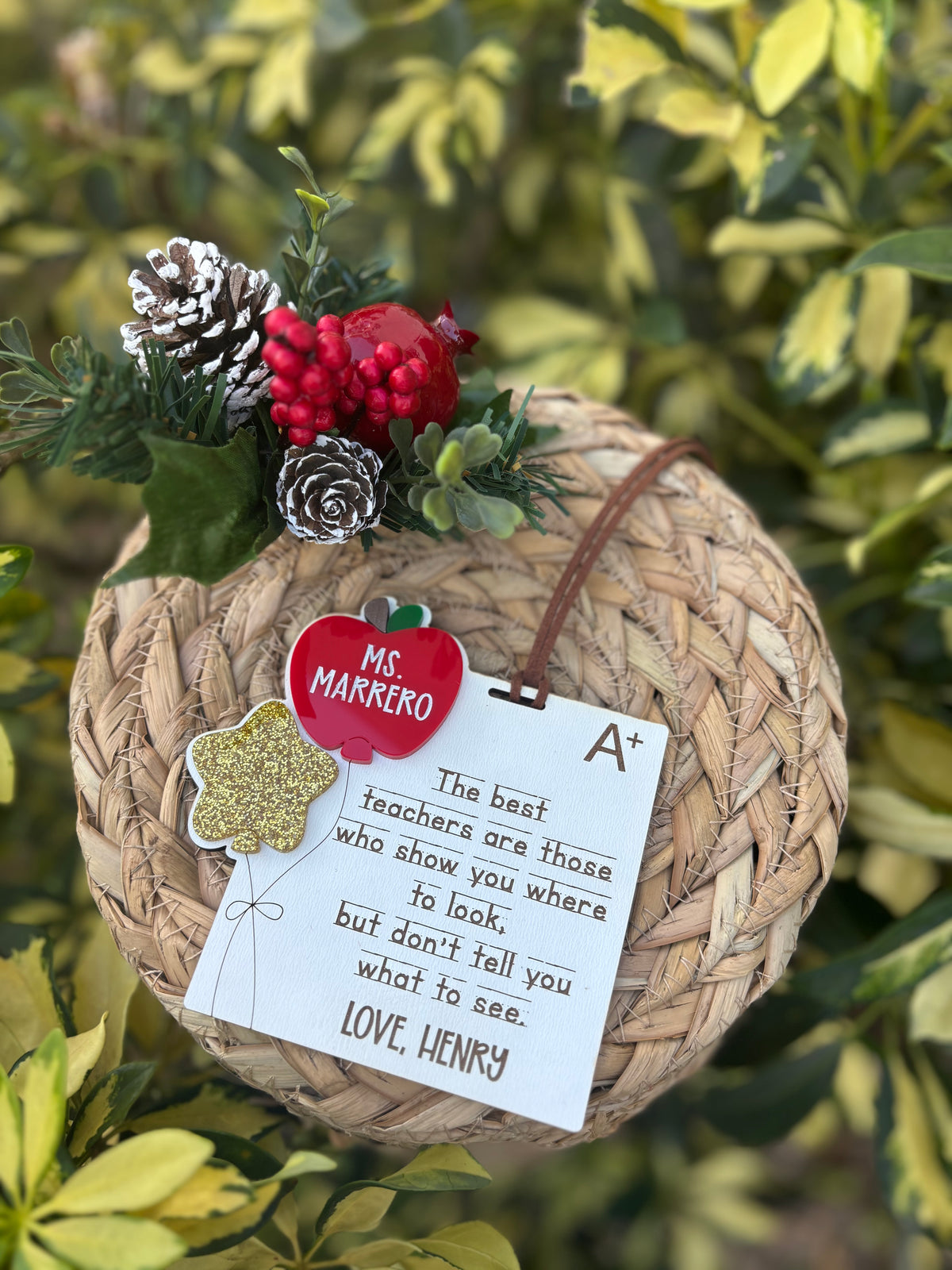 Teacher notebook ornament