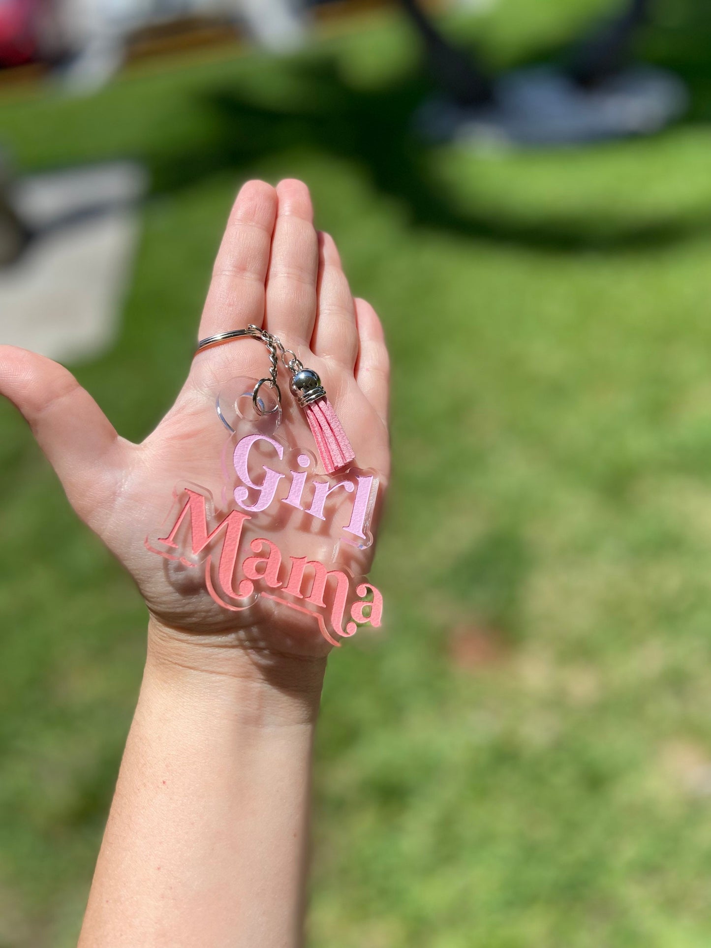 Girl Mom Retro Keychain | Clear acrylic girl mom keychain, mothers day gift