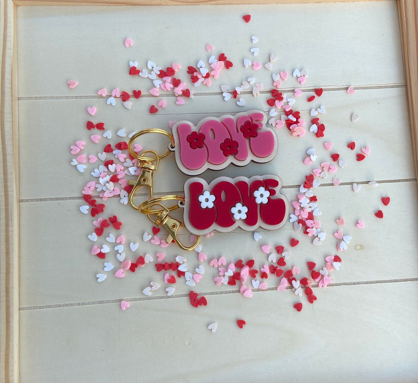 love keychain, retro keychain, acrylic keychain, retro love keychain