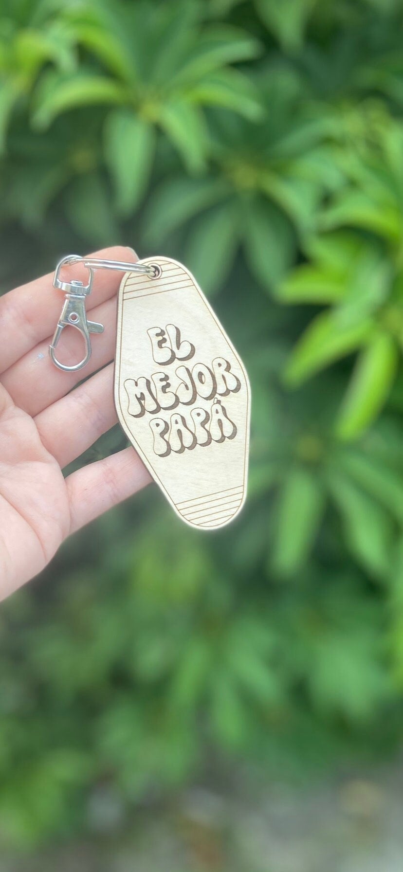 El Mejor Padre llavero, Best Dad Ever Keychain, Father's Day keychain, Retro Motel Keychain, Wood Keychain, Dad keychain