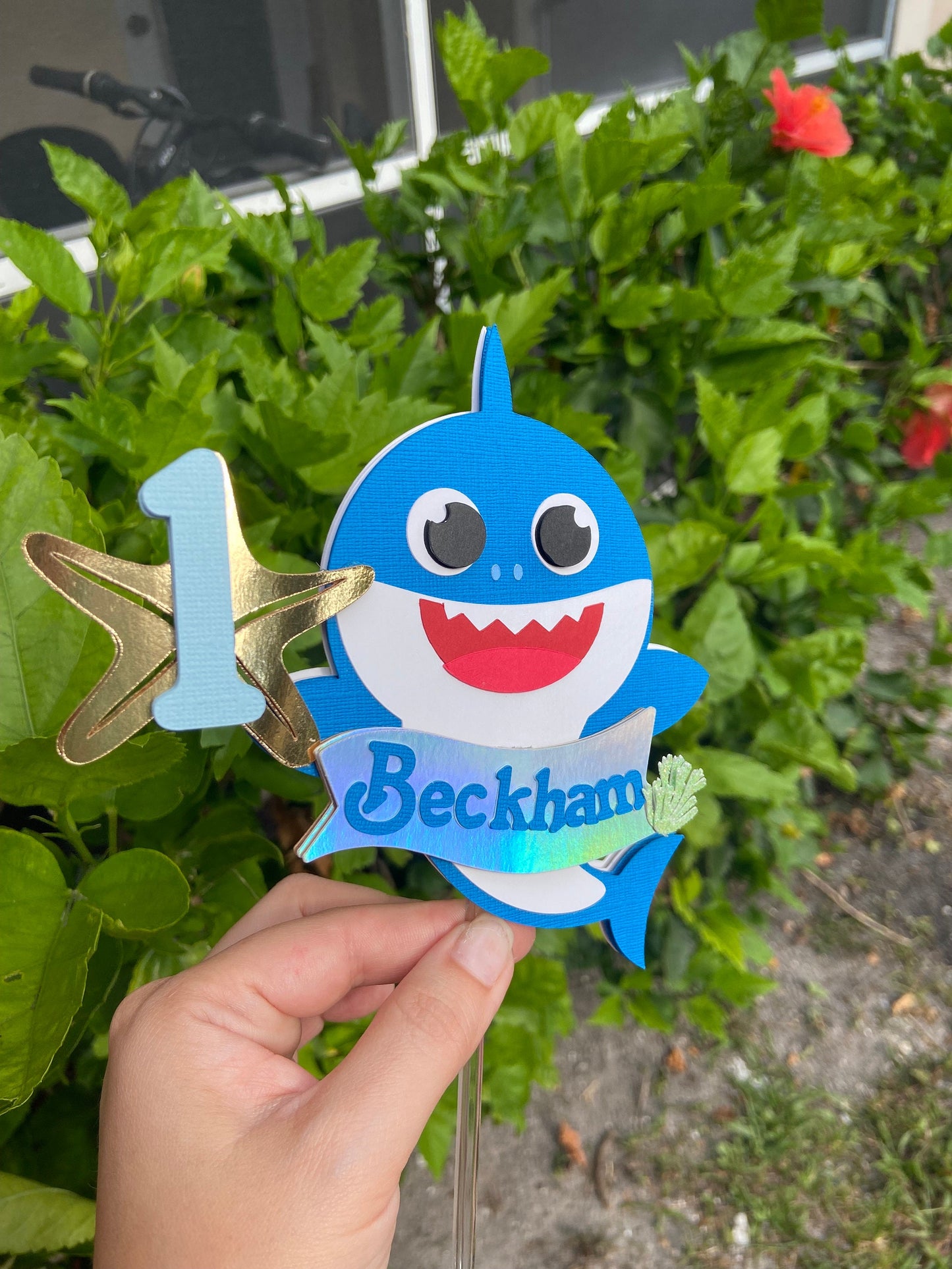 Baby Shark Cake Topper, baby shark cake topper boy, Personalized baby shark cake topper, blue baby shark cake topper, toddler cake topper