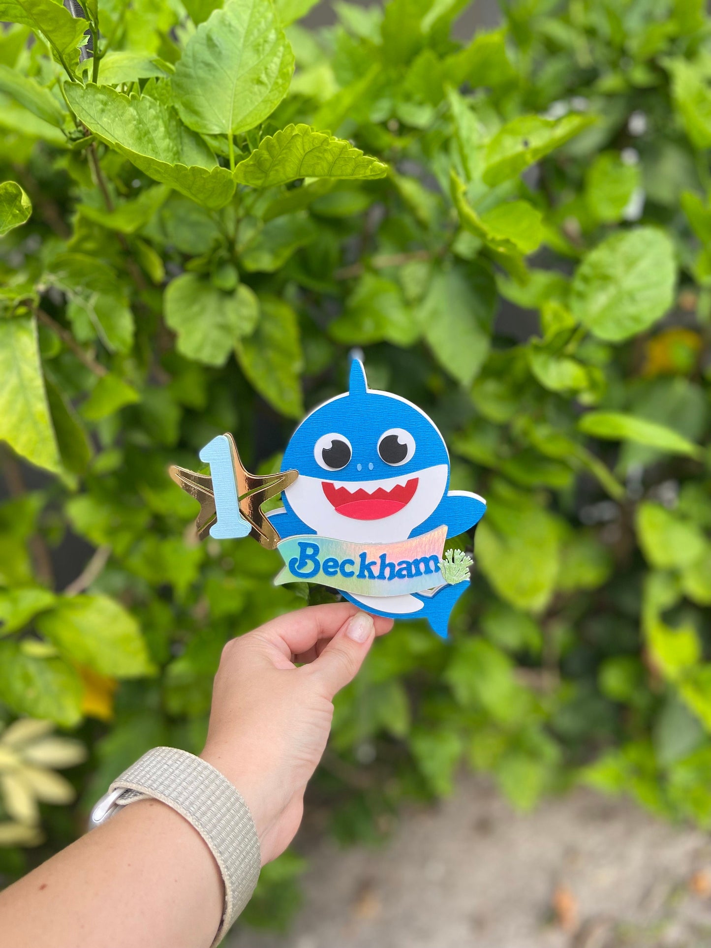 Baby Shark Cake Topper, baby shark cake topper boy, Personalized baby shark cake topper, blue baby shark cake topper, toddler cake topper