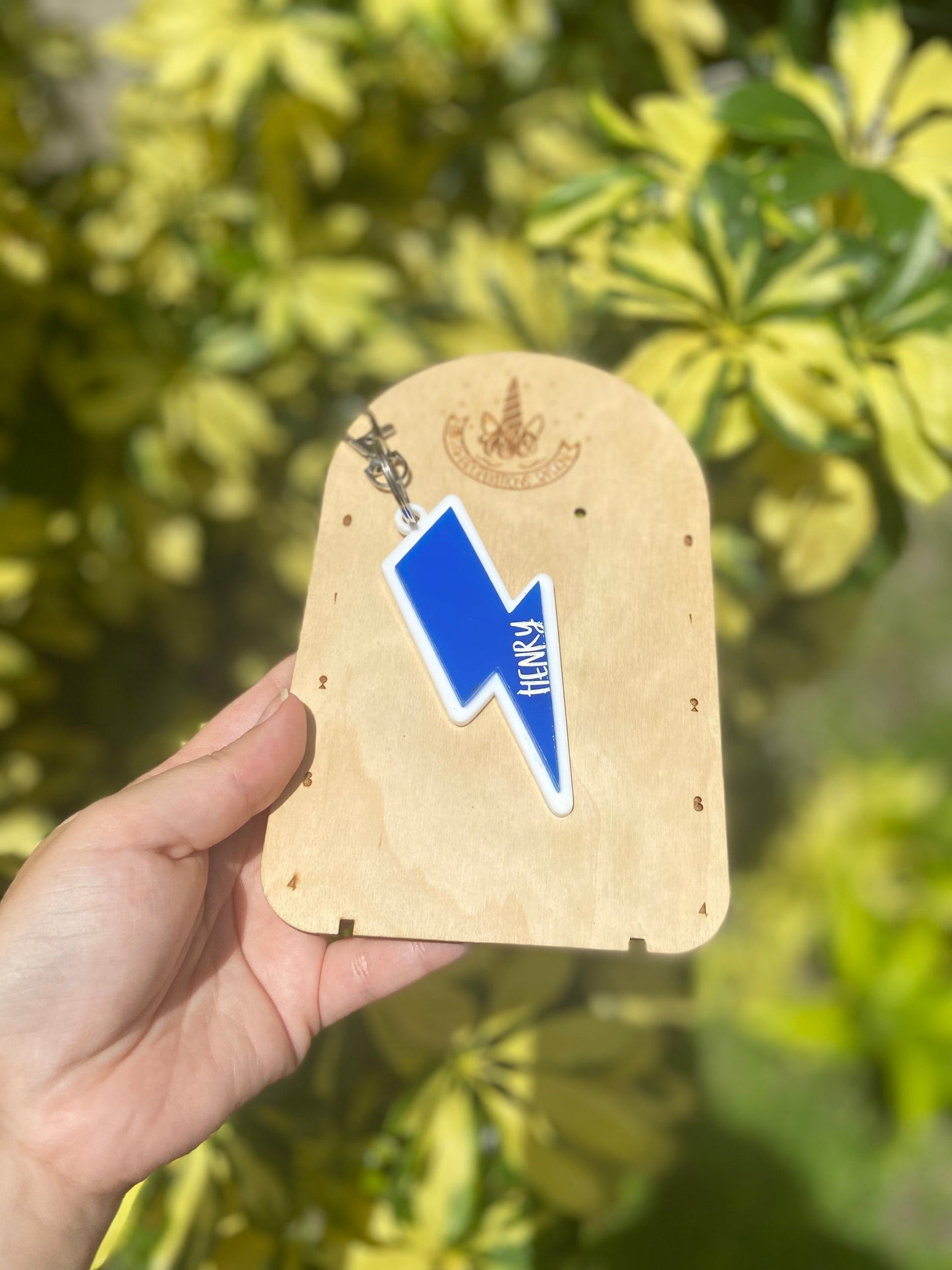 Personalized Acrylic Bag Tag | Lightning Bolt with Engraved Name| boy backpack tag| backpack tag for boy