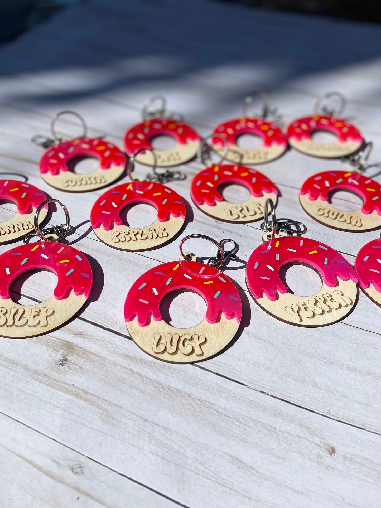 Donut keychain | Personalized Name Tag | Back to School | Book Bag Charm | Backpack Name Tag| too sweet party| donut party| Donut lover