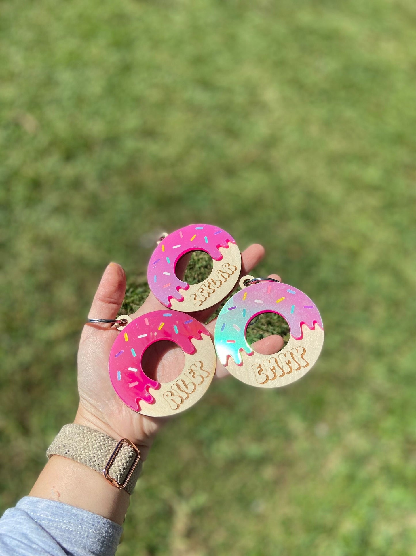Donut keychain | Personalized Name Tag | Back to School | Book Bag Charm | Backpack Name Tag| too sweet party| donut party| Donut lover