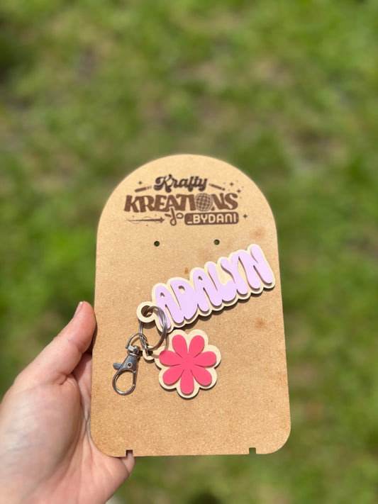 Personalized flower keychain