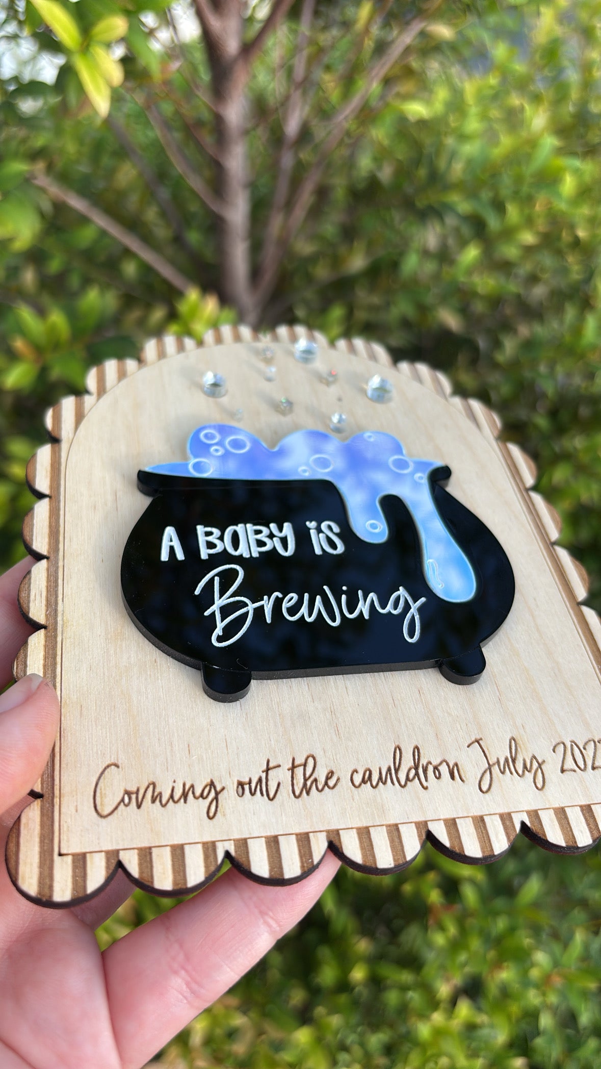 A baby is brewing sign