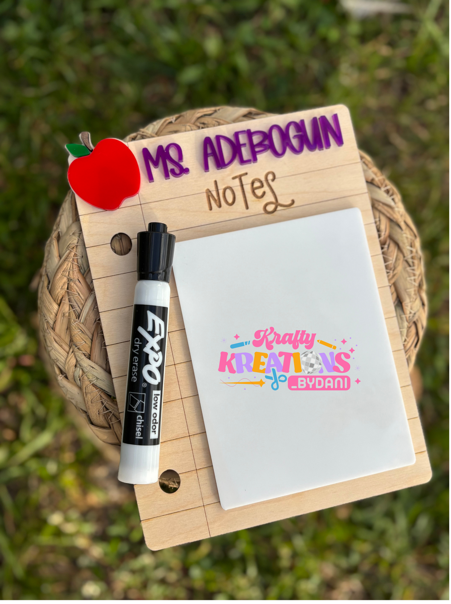 Teacher dry erase notepad