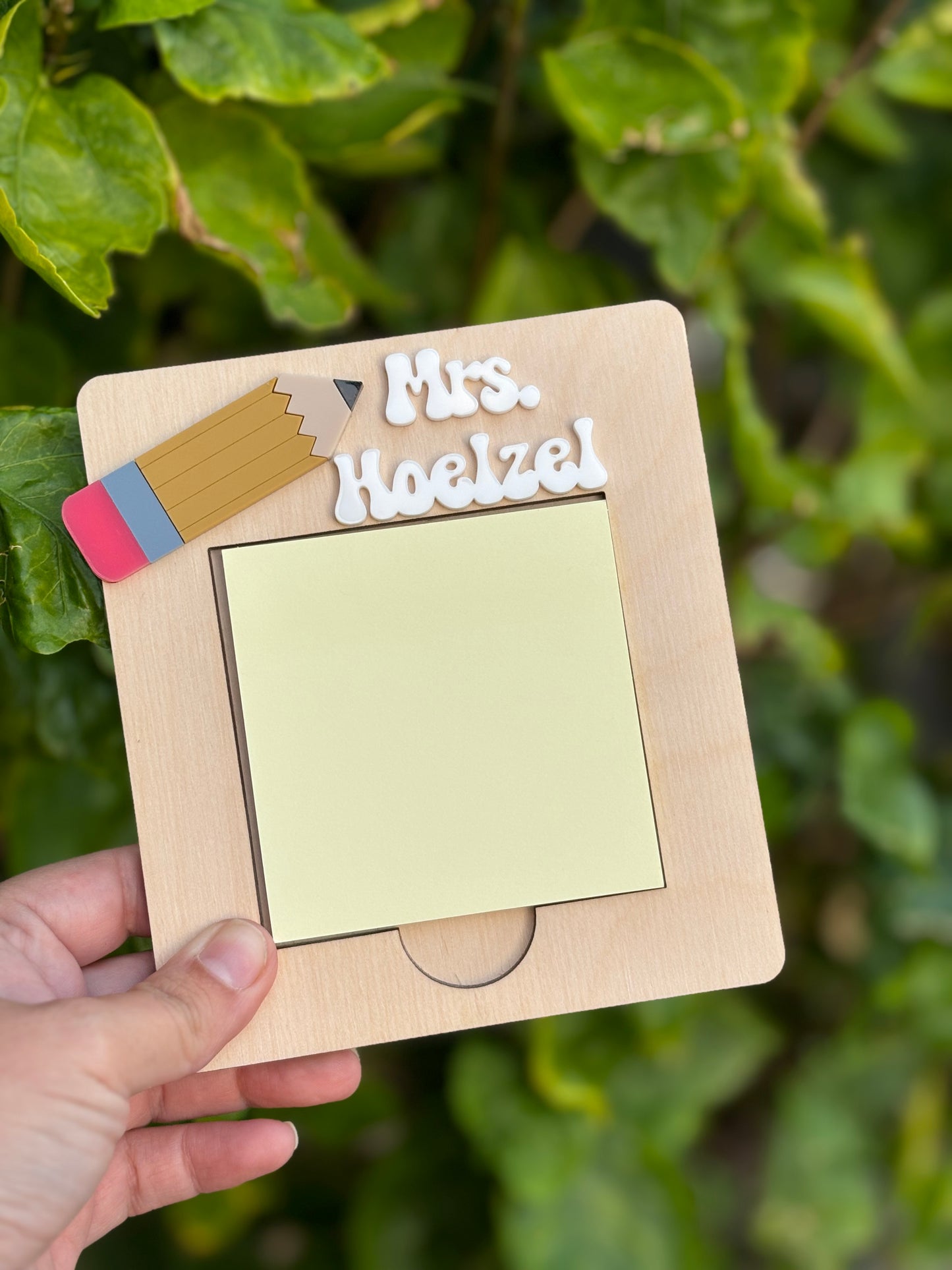 Personalized post it holder, teacher appreciation gift