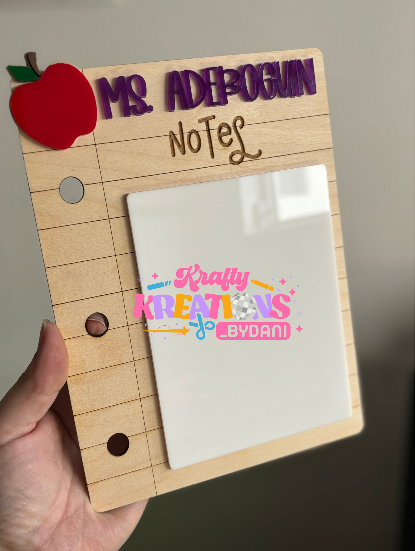 Teacher dry erase notepad