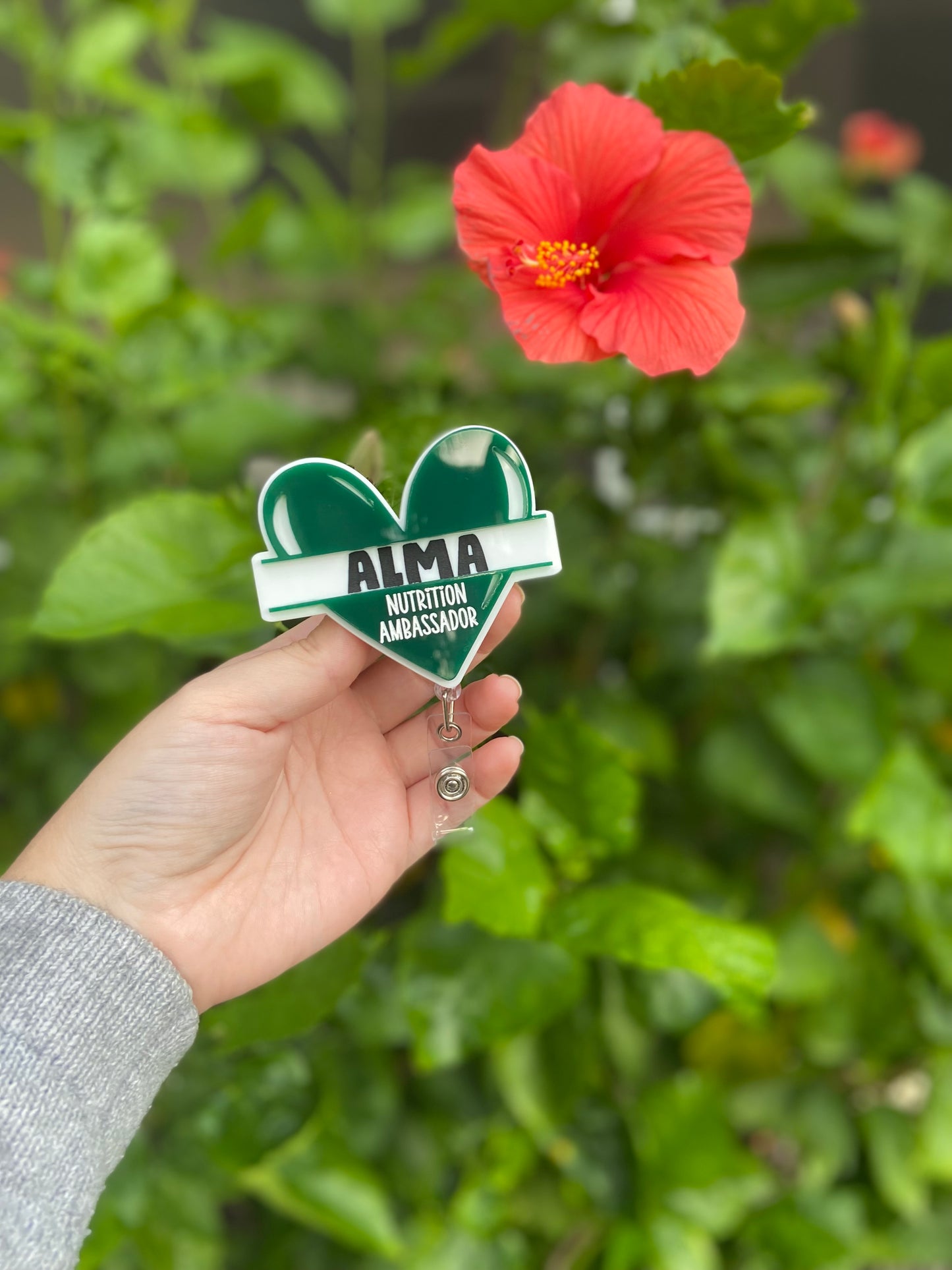 Valentines name badge, heart badge, valentines nurse badge, personalized name badge, acrylic badge