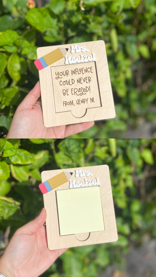 Personalized post it holder, teacher appreciation gift