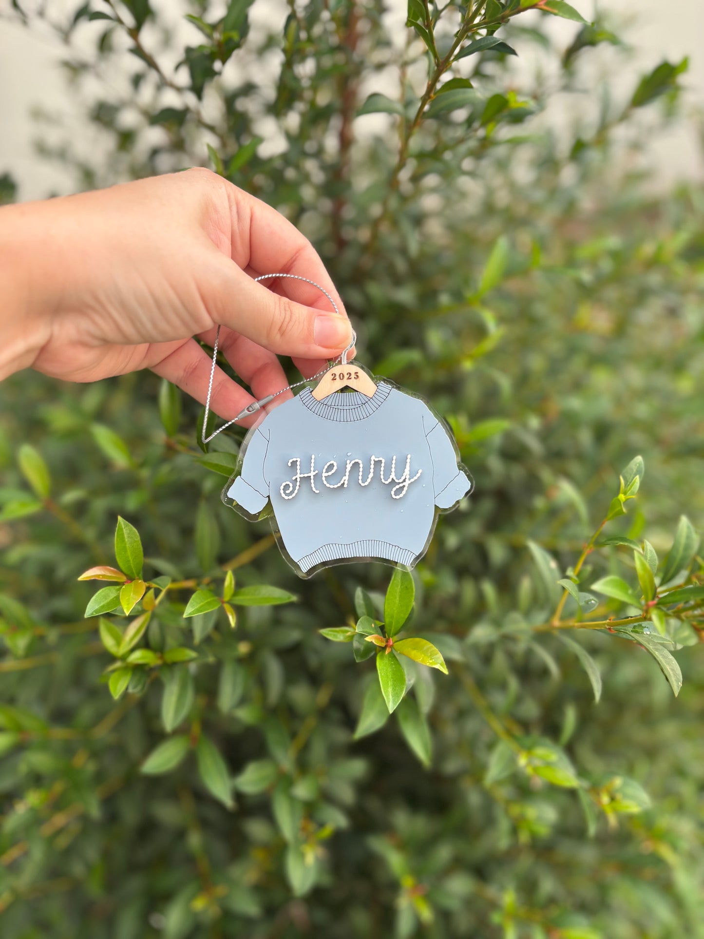 Cable knit sweater Christmas ornament