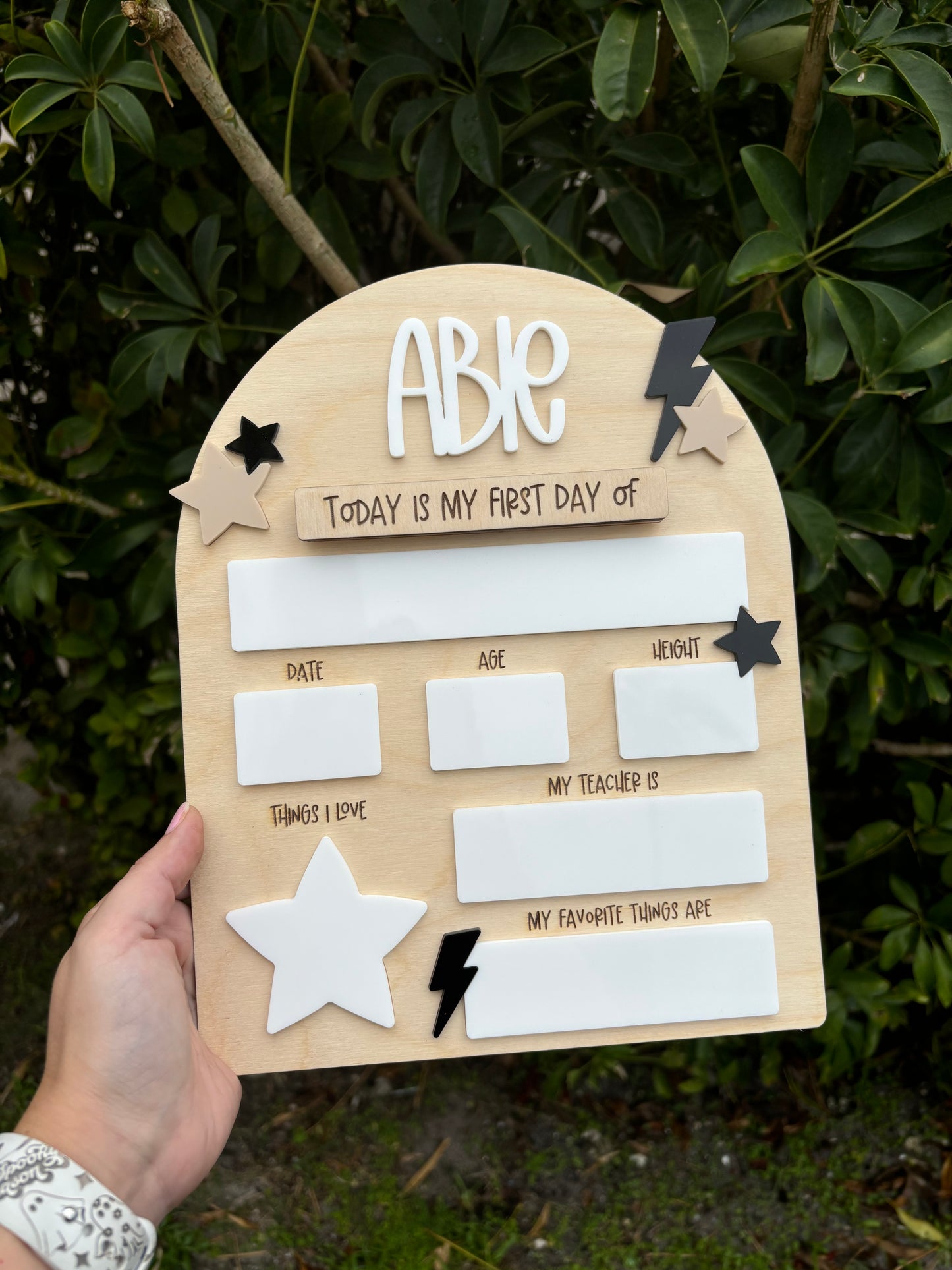 Retro stars and lighting First Day Of School Sign | Back To School Sign | Back To School Photo Prop| First Day Of School Photo Prop| Last Day Of School| Butterfly sign