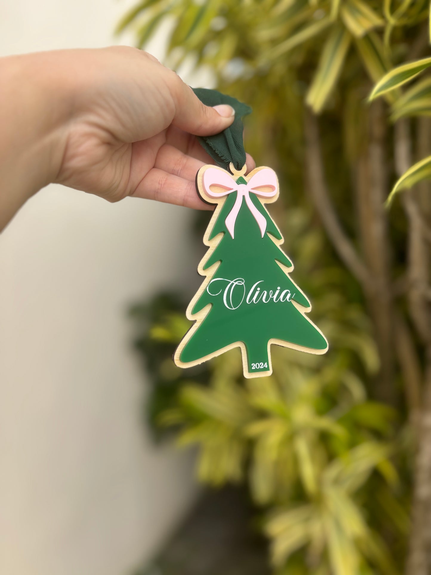 Coquette Christmas Tree Ornament with Bow