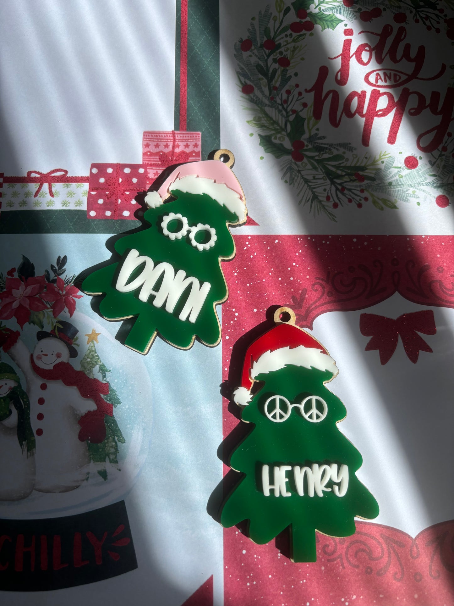 Groovy Personalized Christmas Tree Ornament