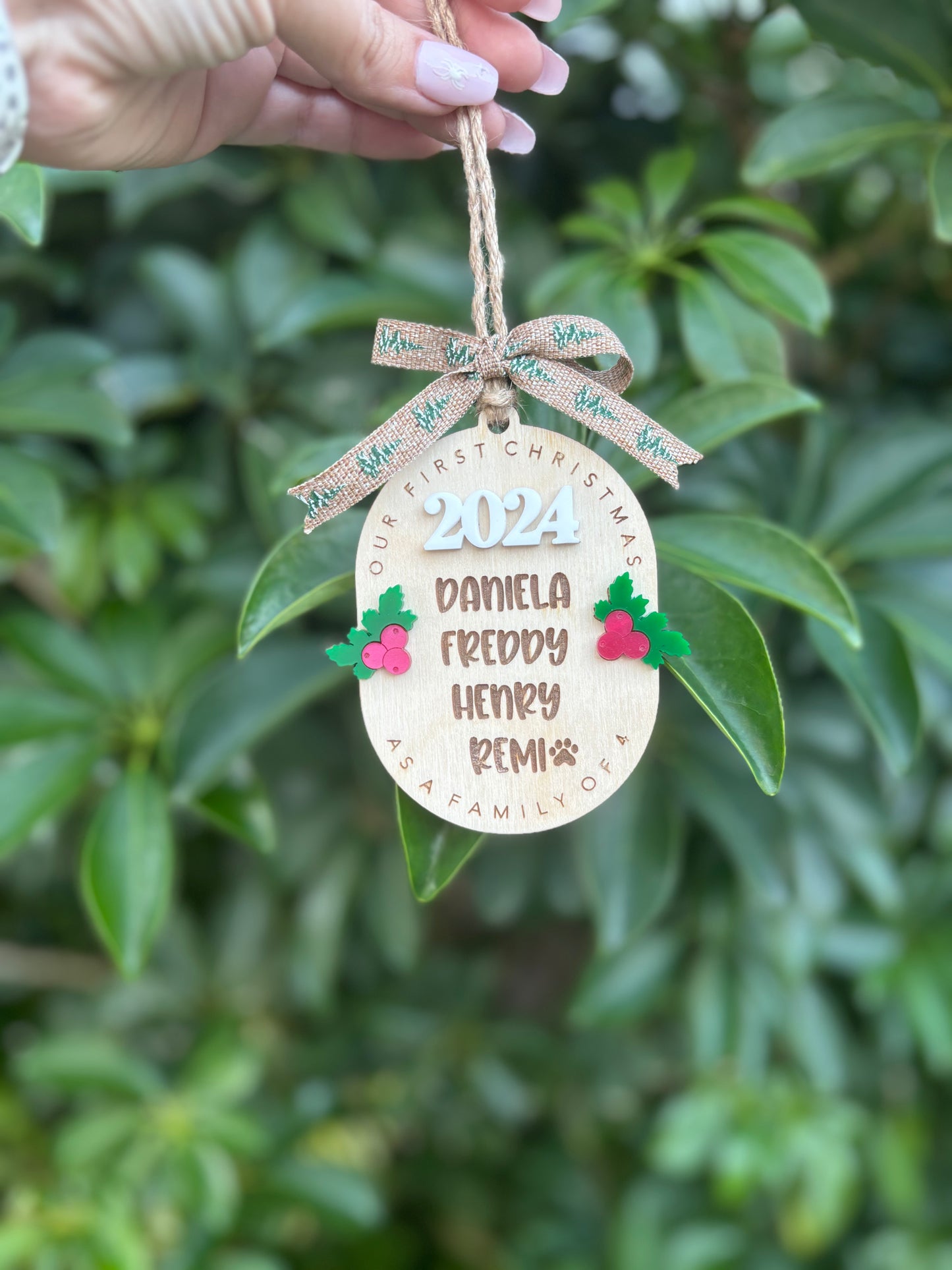 Personalized family ornaments