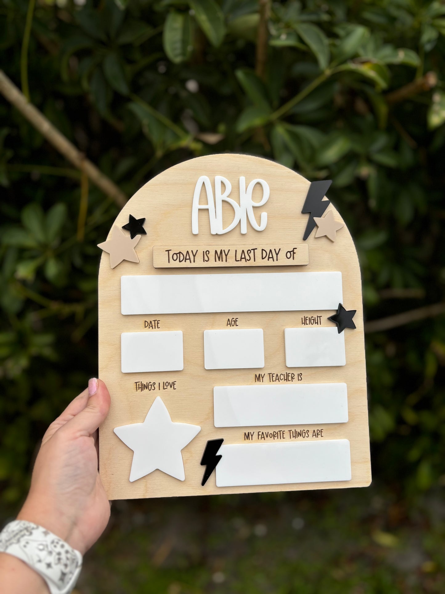 Retro stars and lighting First Day Of School Sign | Back To School Sign | Back To School Photo Prop| First Day Of School Photo Prop| Last Day Of School| Butterfly sign