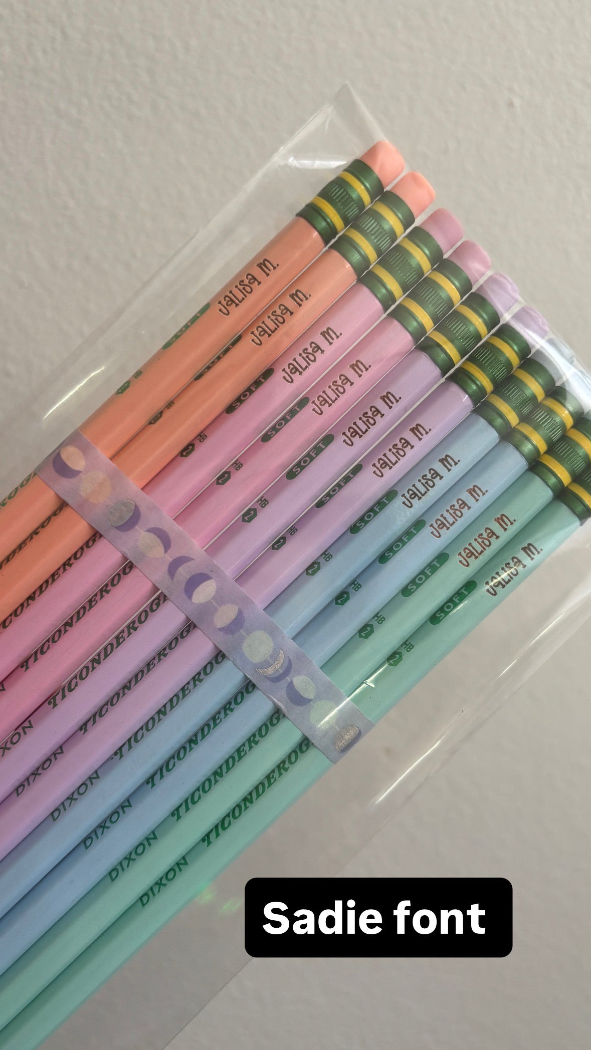 Personalized Pastel Ticonderoga pencils