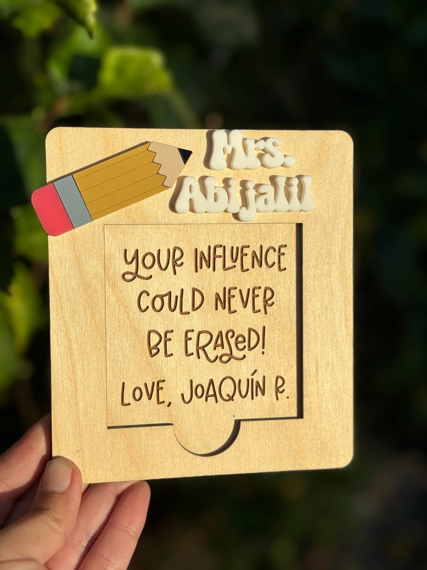 Personalized post it holder, teacher appreciation gift