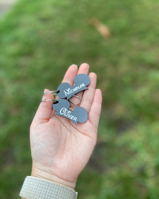 Mickey Mouse Ear Keychain| WDW gift| Personalized Mouse ear keychain