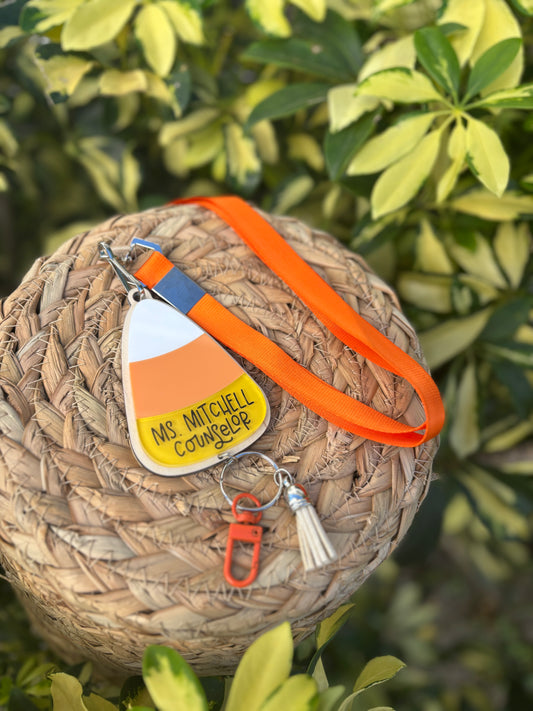 Candy corn lanyard