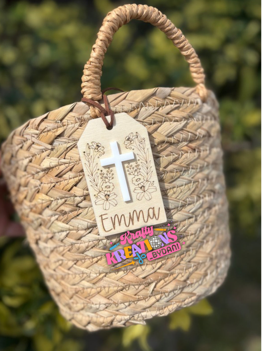 Floral Easter tag