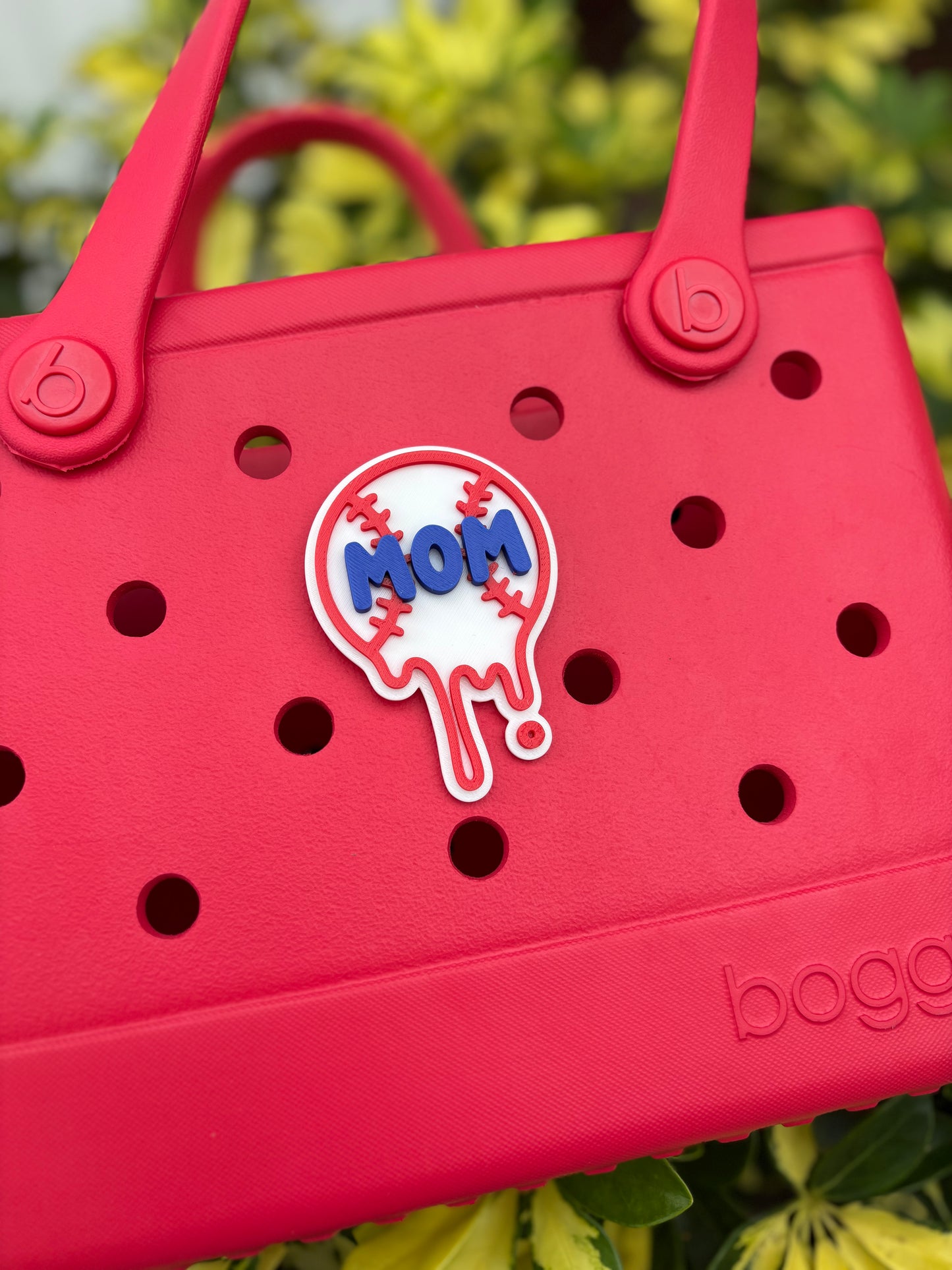 Baseball mom bogg bag charm 3D